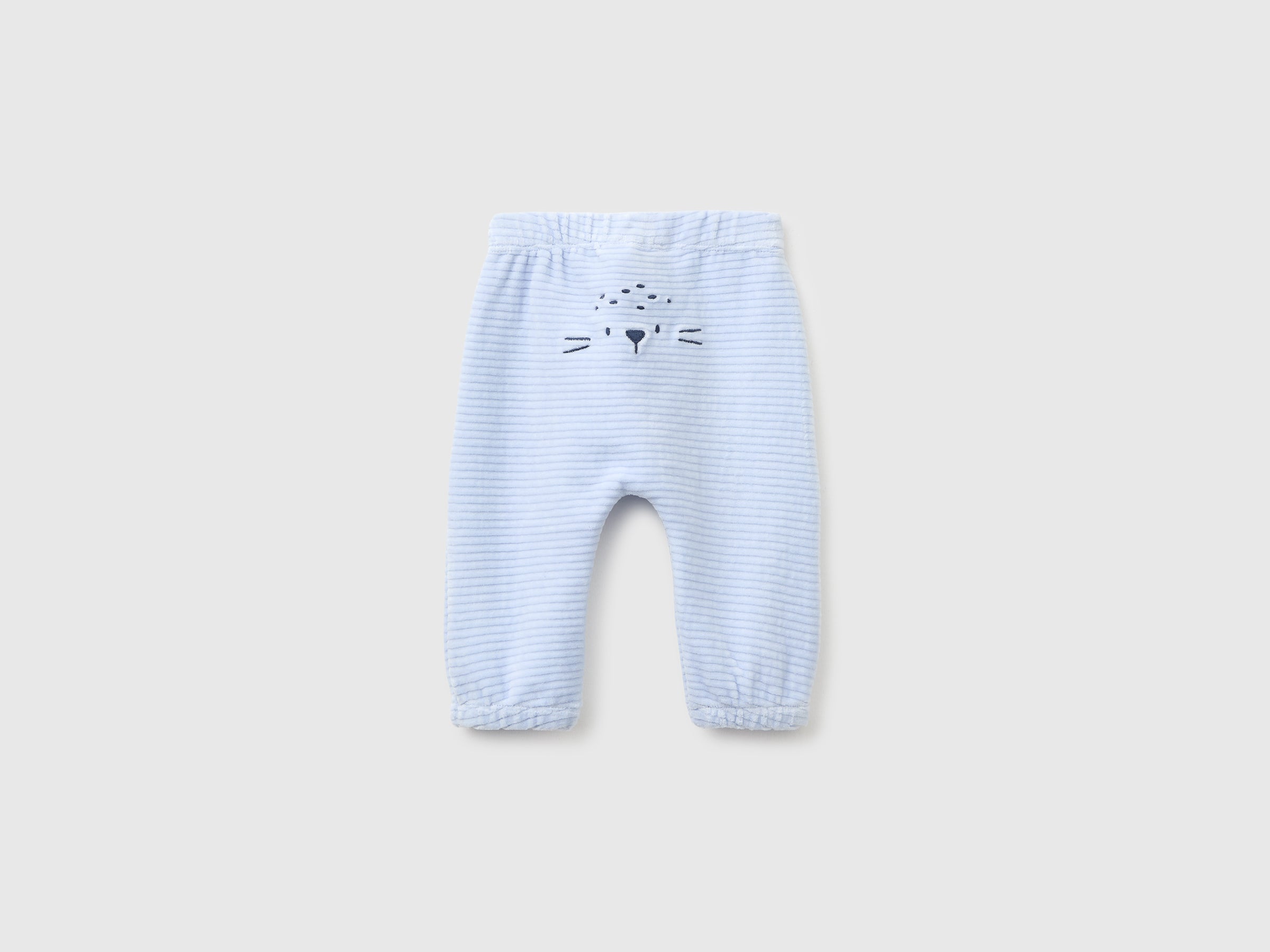 United Colors of Benetton pantaloni neonato ciniglia ricamo cotone