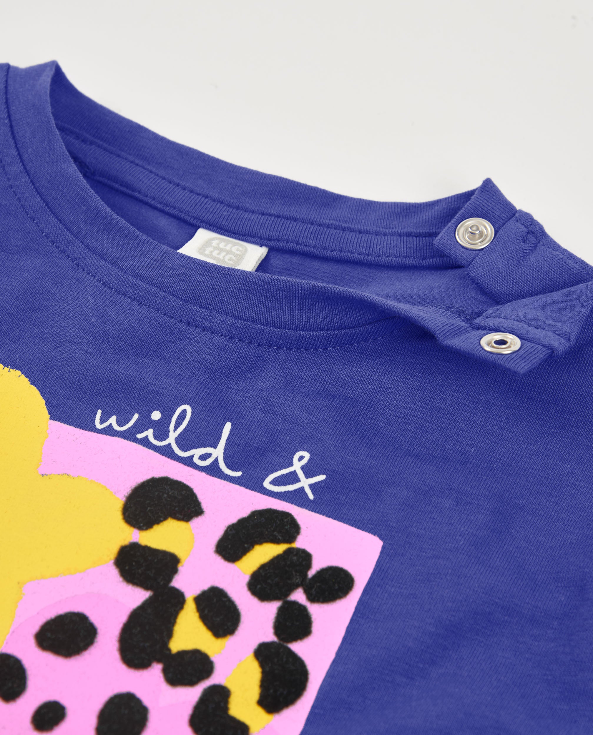 TucTuc Magliette t-shirt bambina lilla stampa animal print