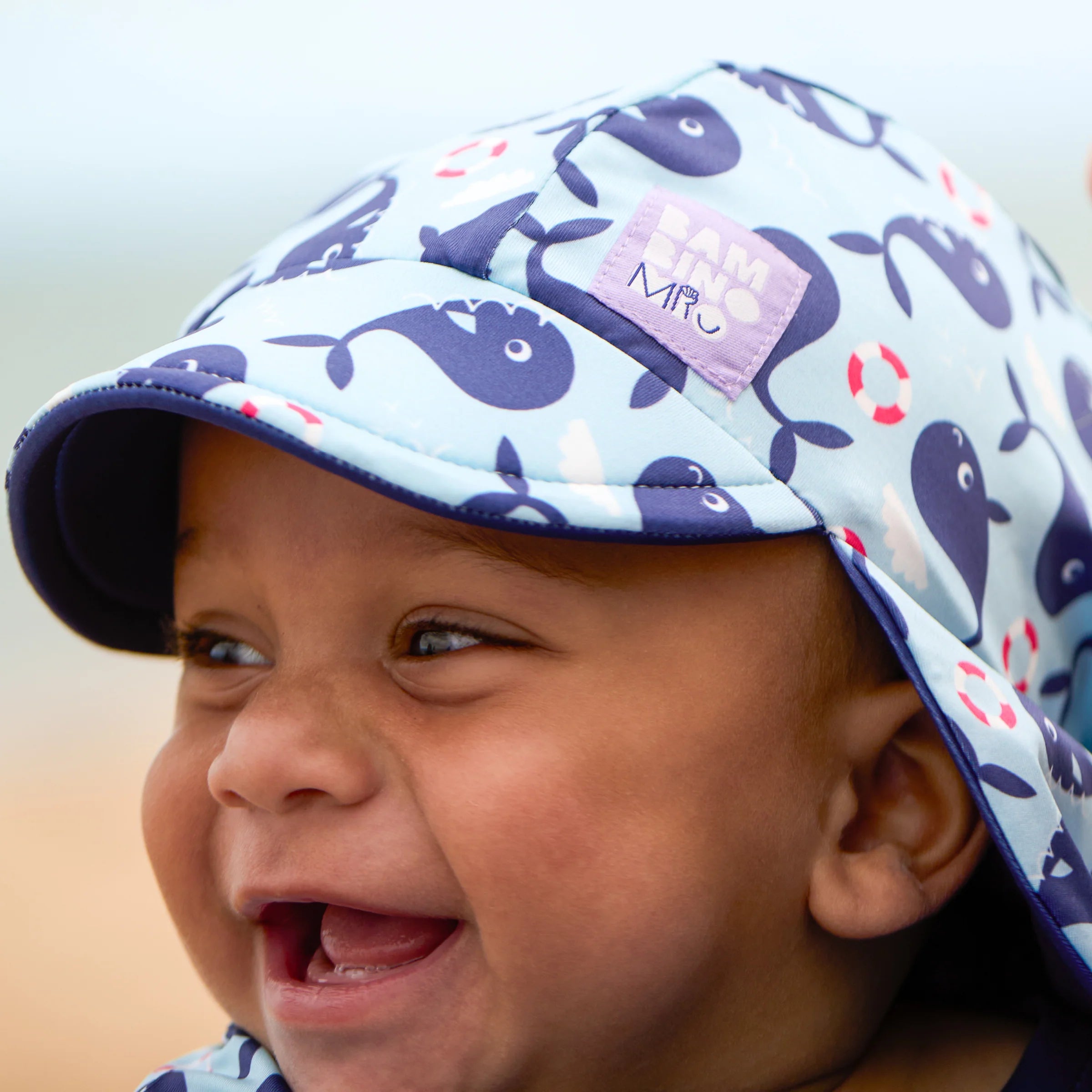 Bambino Mio Blue Whale cappellino mare reversibile 0-12 mesi UPF40+