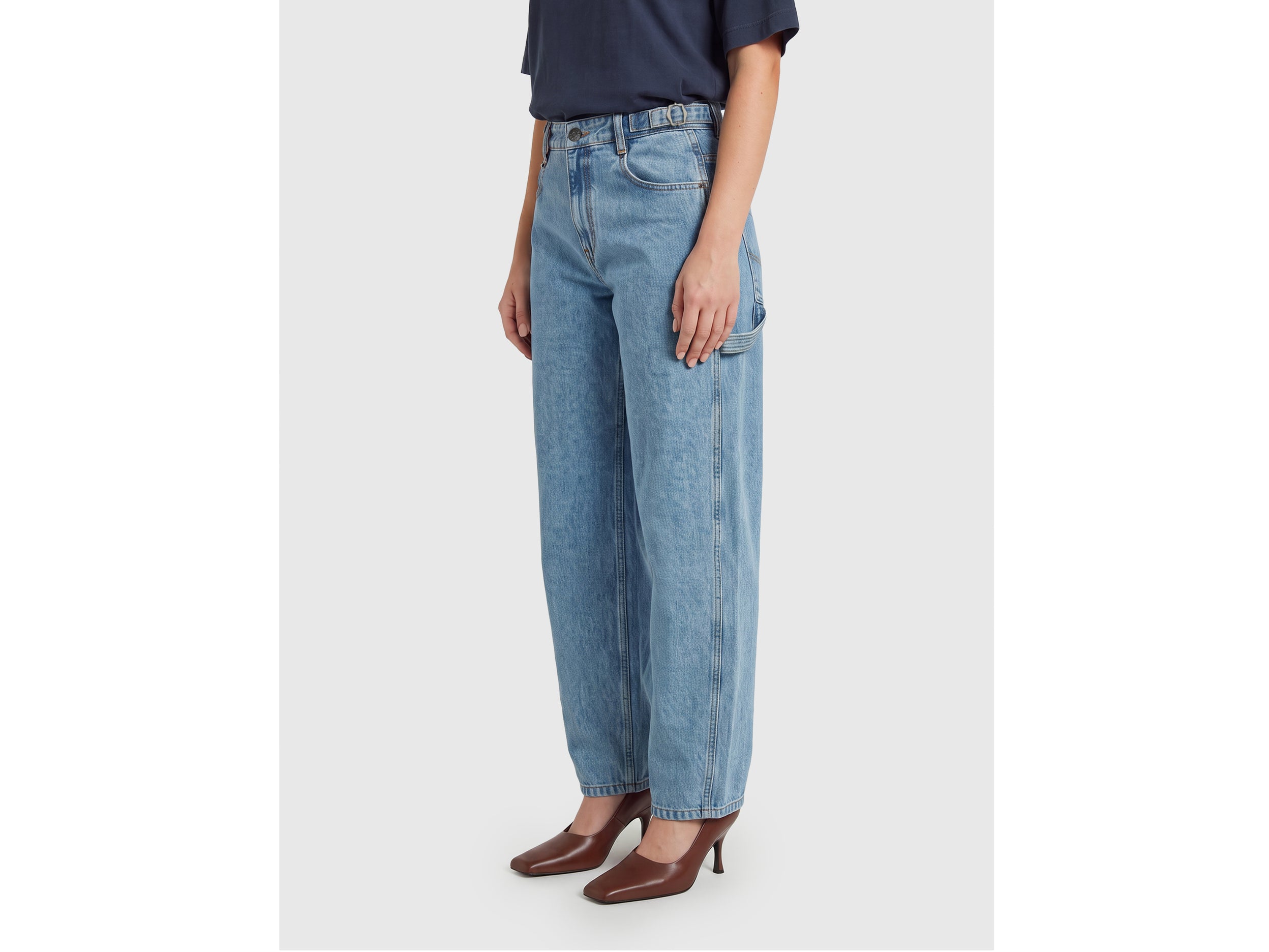 United Colors of Benetton Jeans Barrel Light Wash Cotone