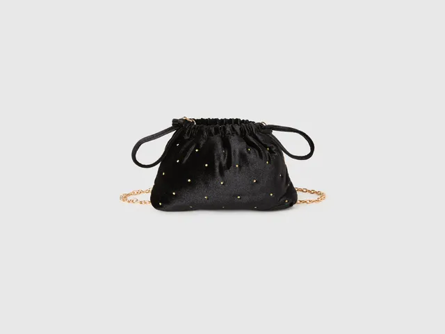 United Colors of Benetton Pochette velluto strass catena taglia OS