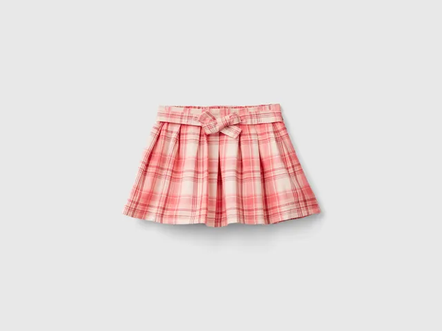 United Colors of Benetton gonna scozzese con cintura cotone 104