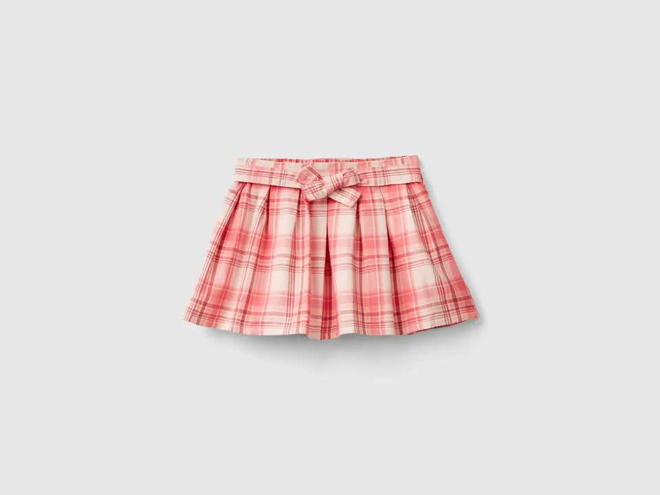 United Colors of Benetton gonna scozzese con cintura cotone 104
