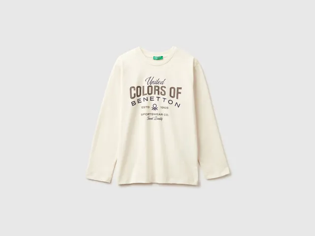 United Colors of Benetton T-Shirt Maglietta Logo Cotone Organico