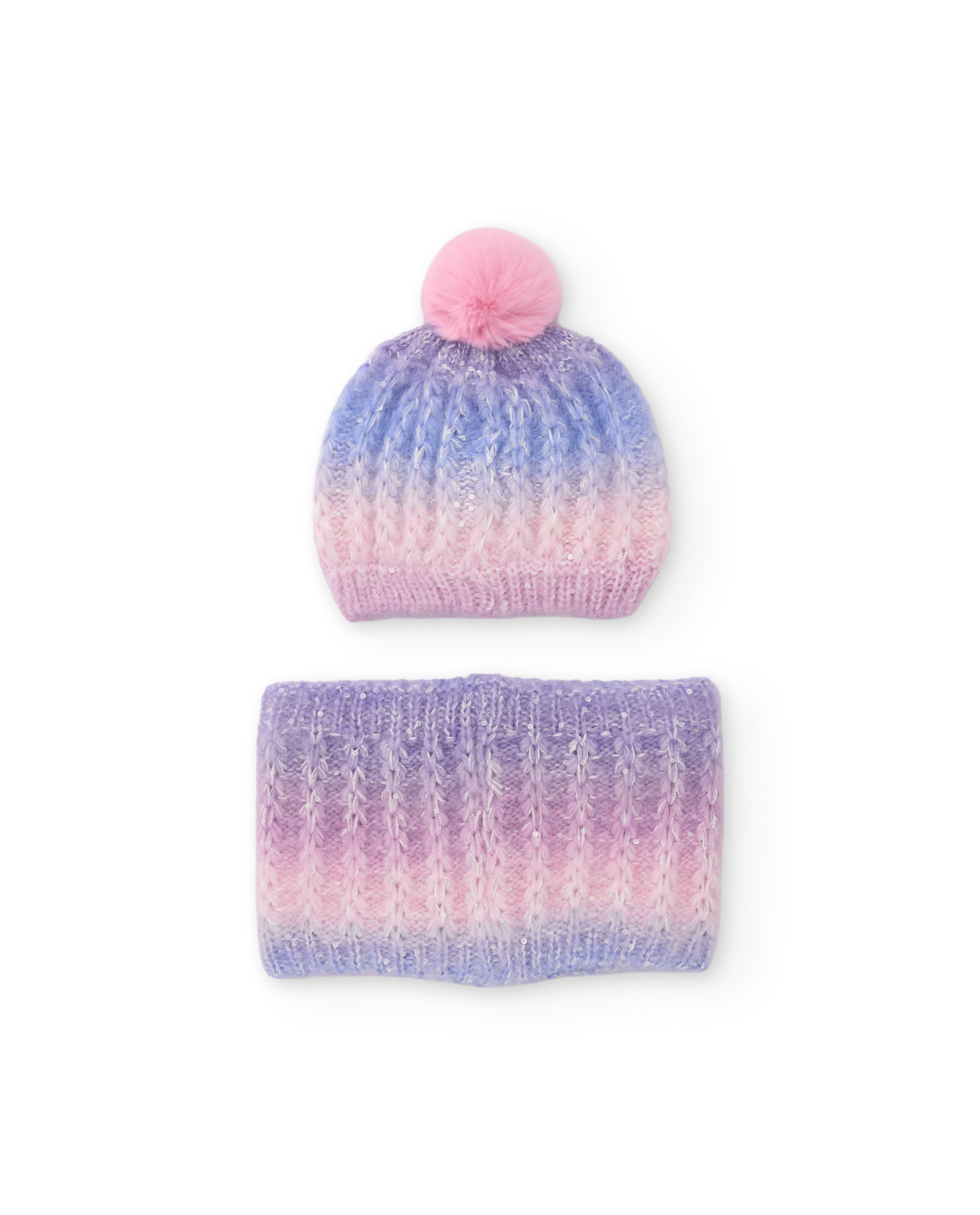 TucTuc Accessori set bambina rosa maglia cappello scaldacollo