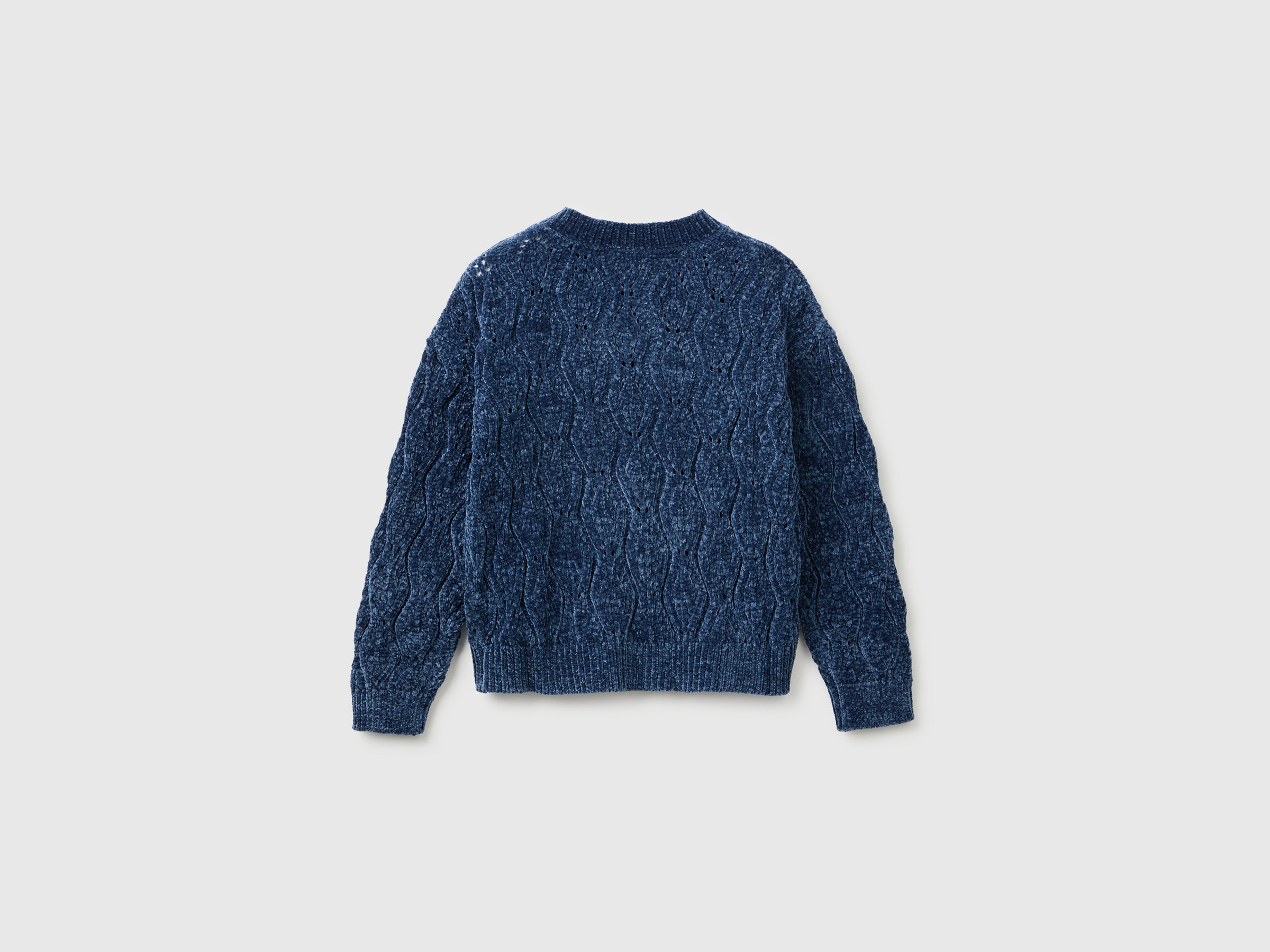Benetton Chenille Maglione Girocollo Ciniglia Taglia L Unisex