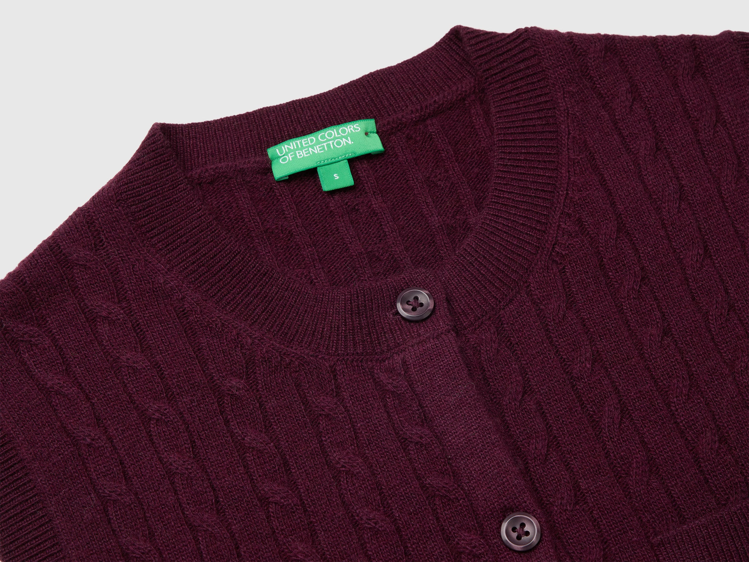 United Colors of Benetton gilet trecce viscosa lana cashmere bottoni