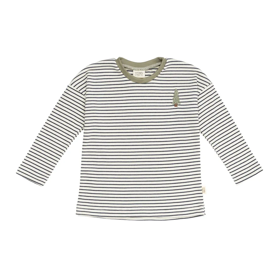 Woolly Organic Embroidered Longsleeve AW25 maglietta manica lunga cotone