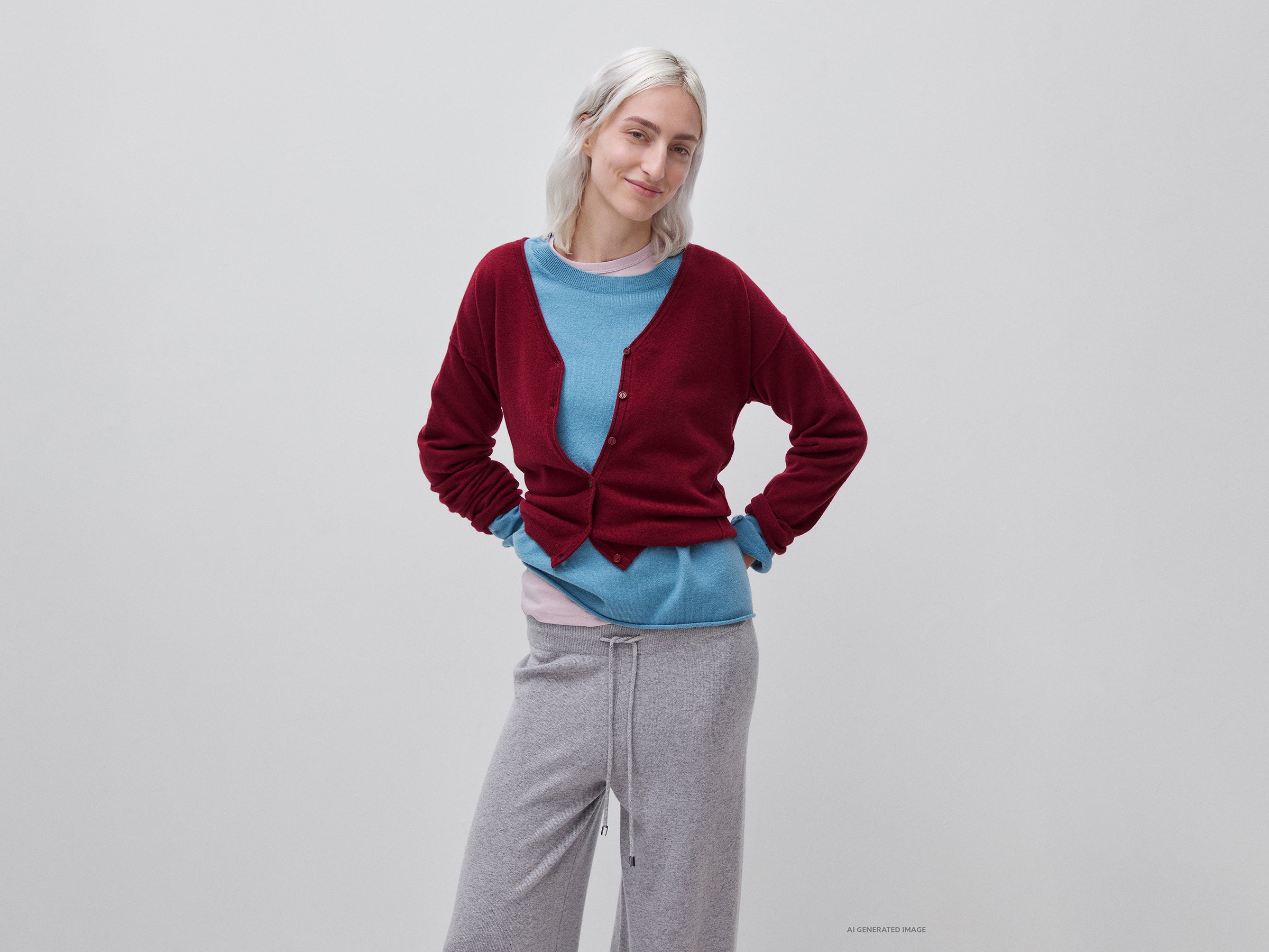 United Colors of Benetton cardigan lana e cashmere scollo a V