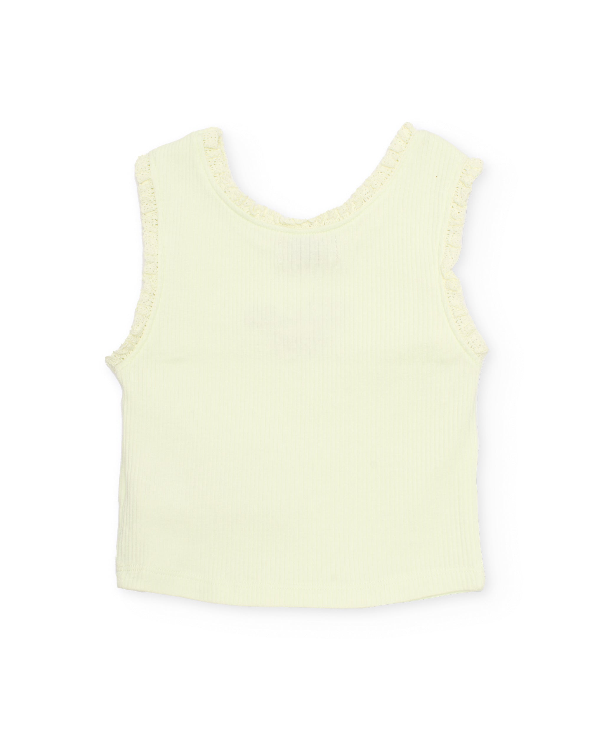 TucTuc Magliette Top bambina pizzo verde costine