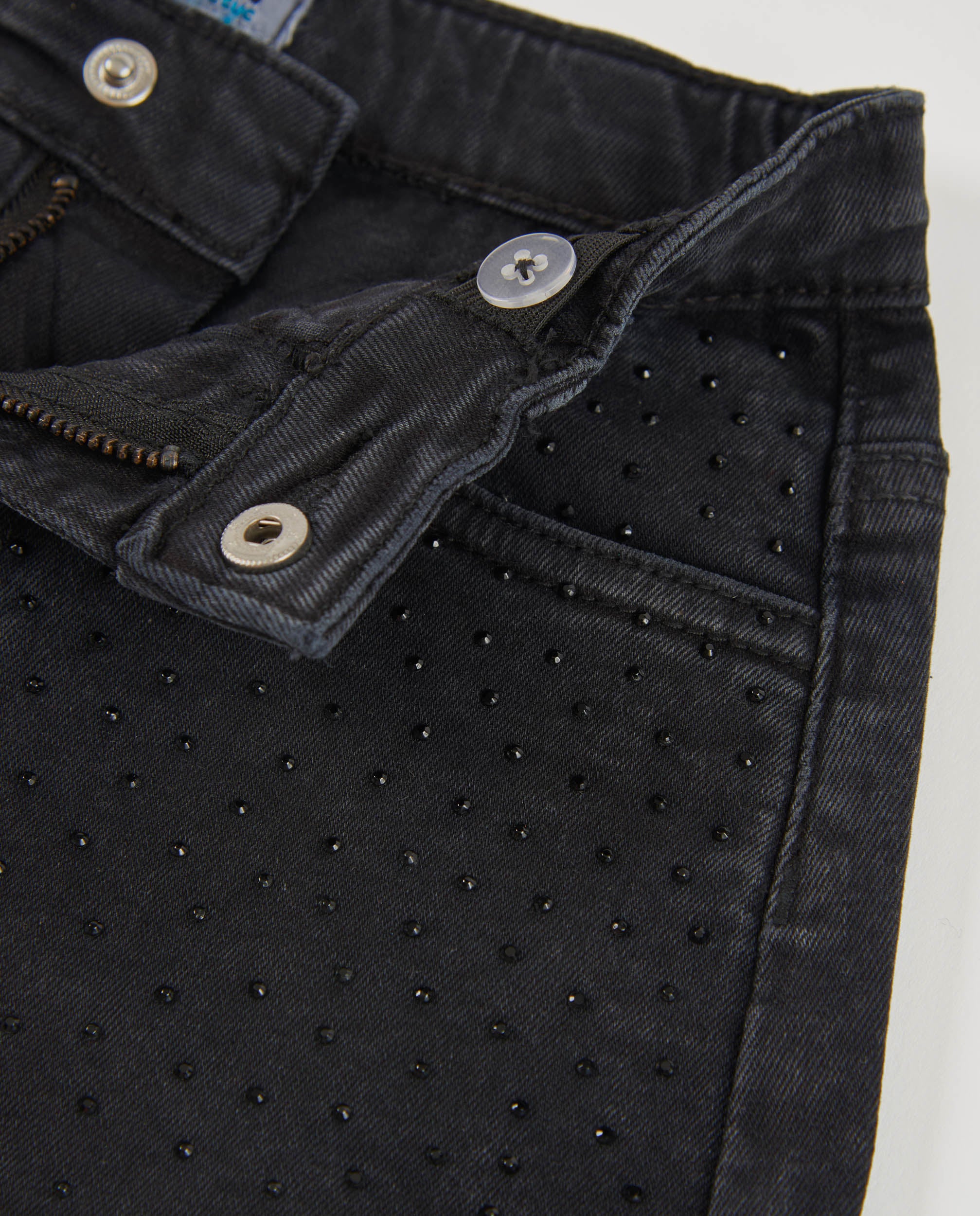 TucTuc Bermuda shorts bambina nero denim sfrangiato