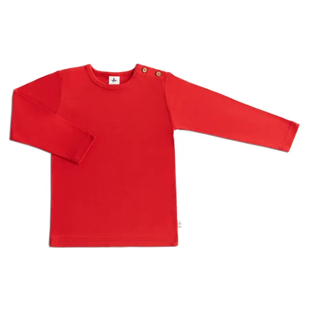 LEELA Rossa maglietta maniche lunghe bimbi cotone bio