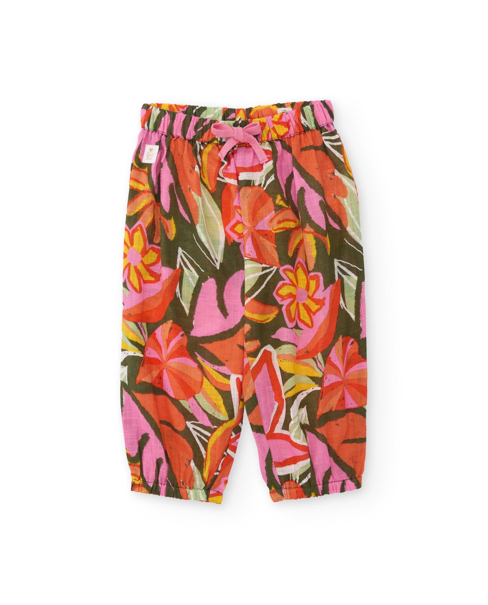 TucTuc Pantaloni Bambina Arancione 6 Mesi fantasia fiori