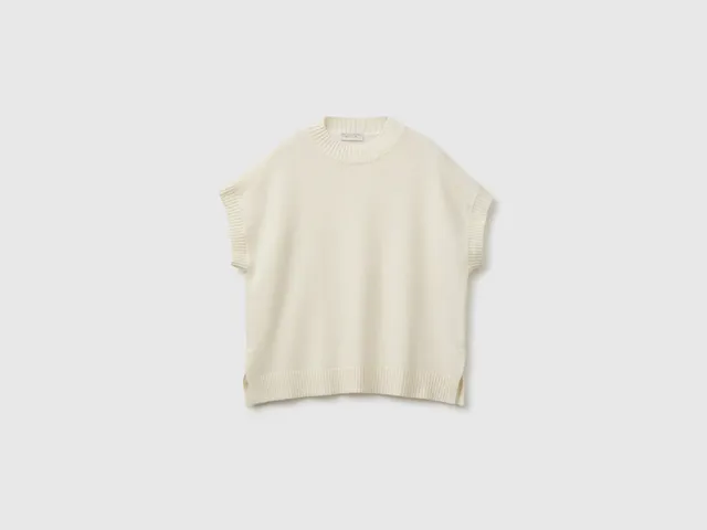 United Colors of Benetton Gilet Maglia Misto Lana Taglia M