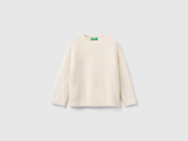 Benetton Furry Yarn Maglione Girocollo Bimbo Taglia 104