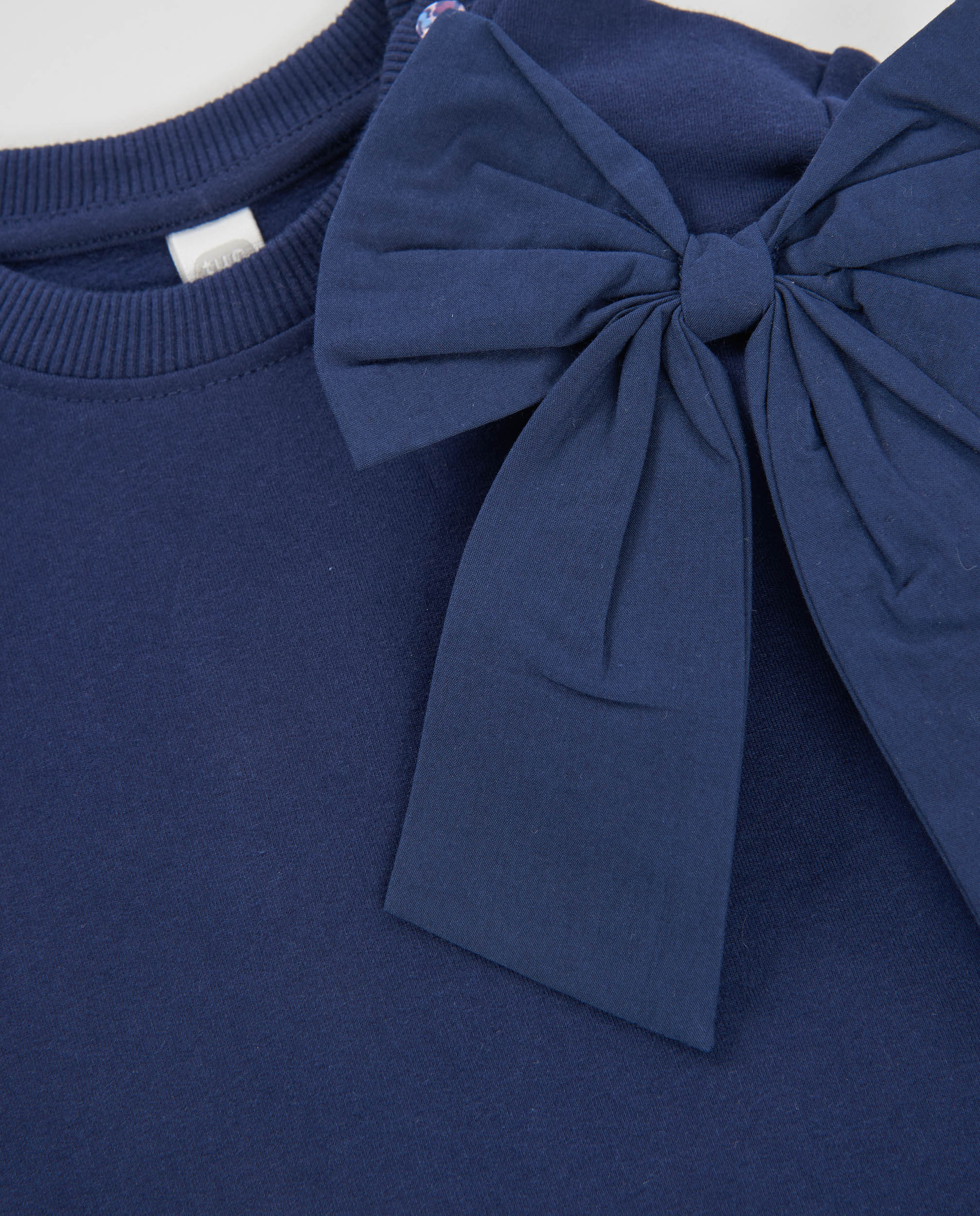 TucTuc Felpe felpa bambina blu navy con fiocco