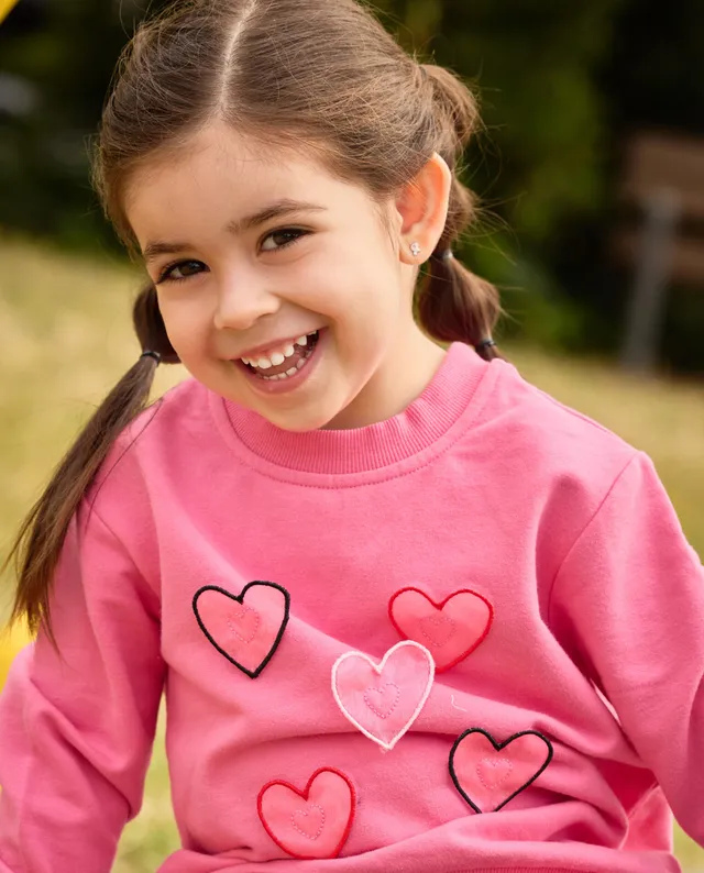 TucTuc Felpe Cuori felpa bambina rosa girocollo