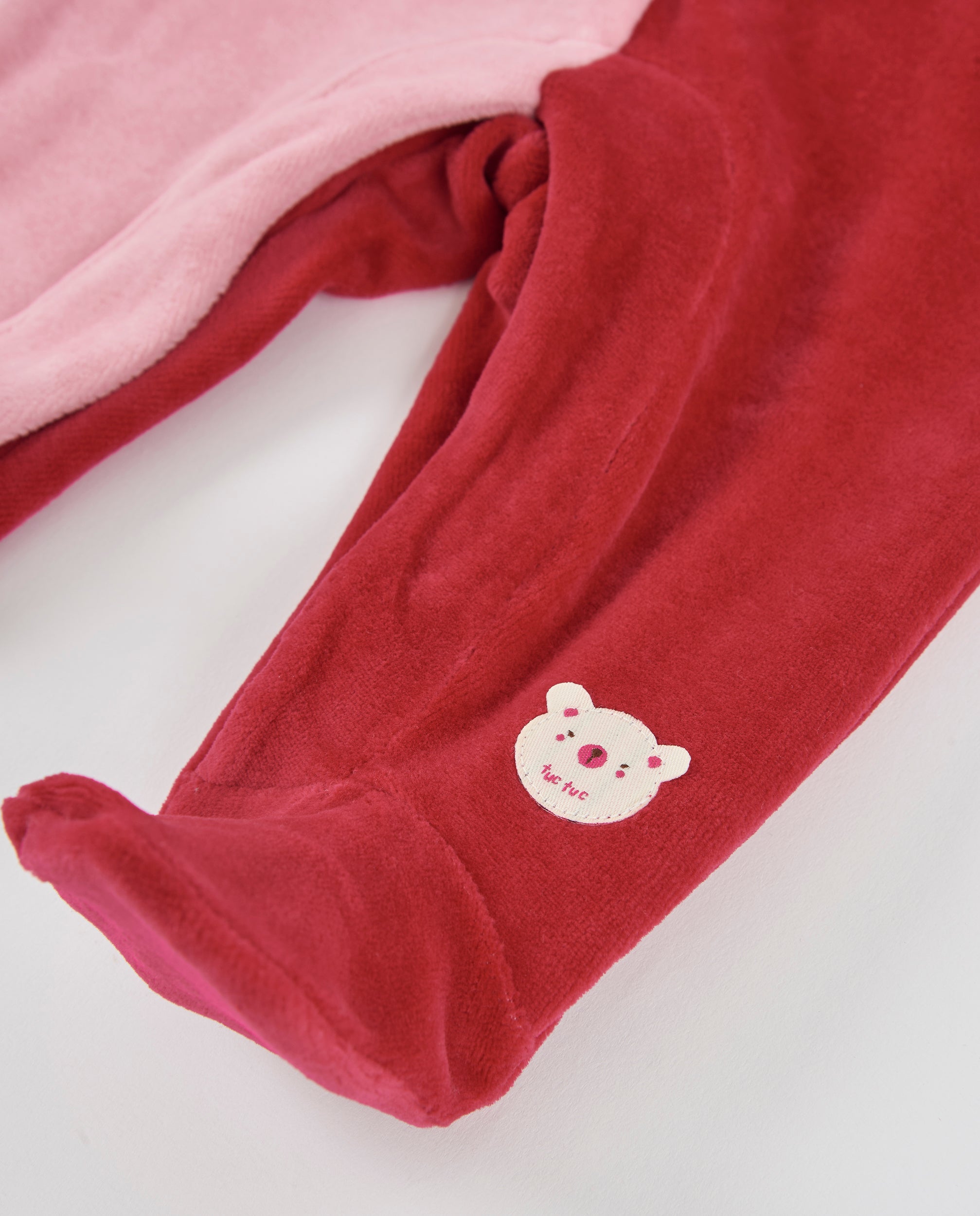 TucTuc Tutine tutina neonata bordeaux ricamo orsetto