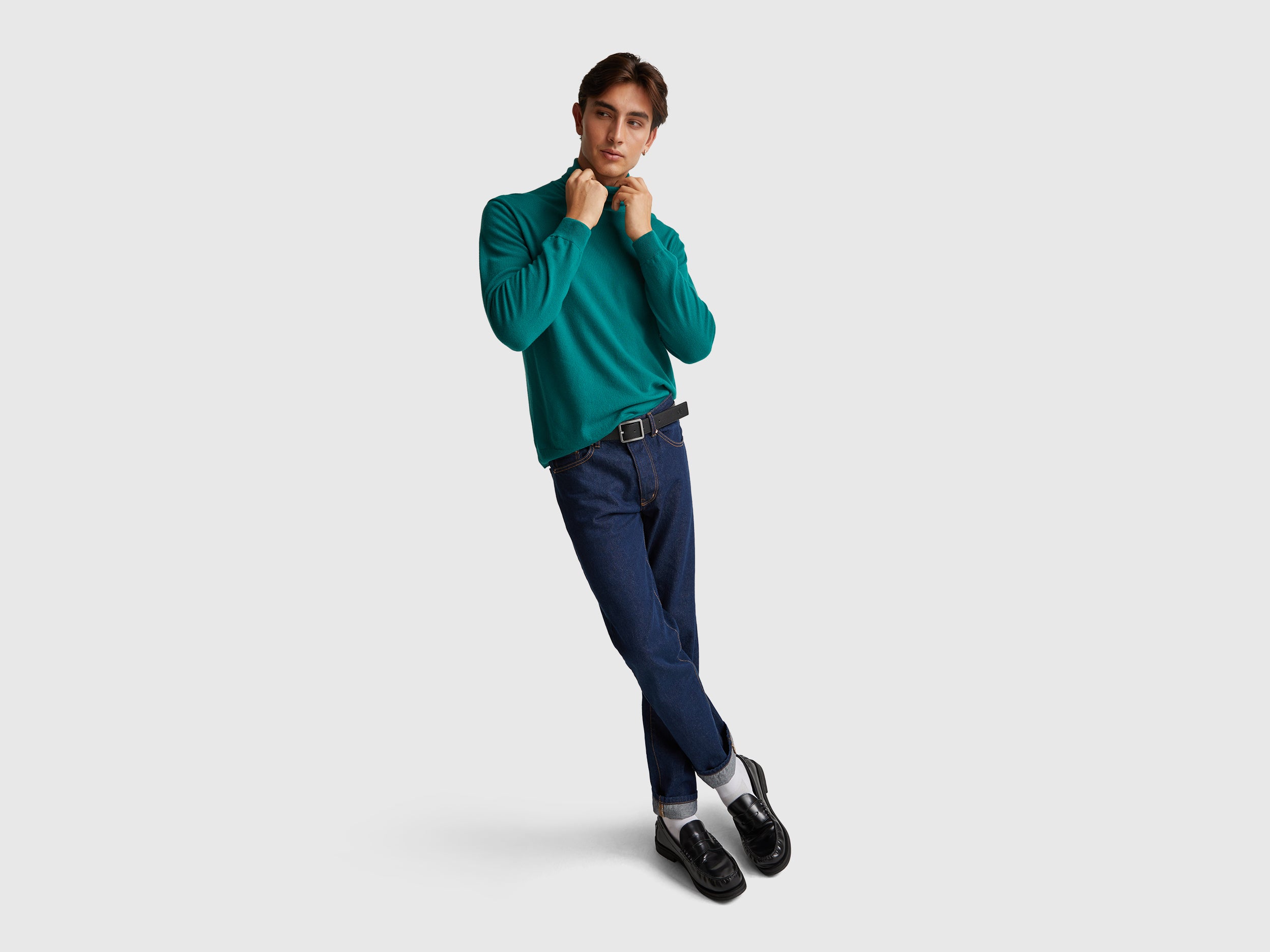 United Colors of Benetton Dolcevita Lana Merino Verde Bosco L