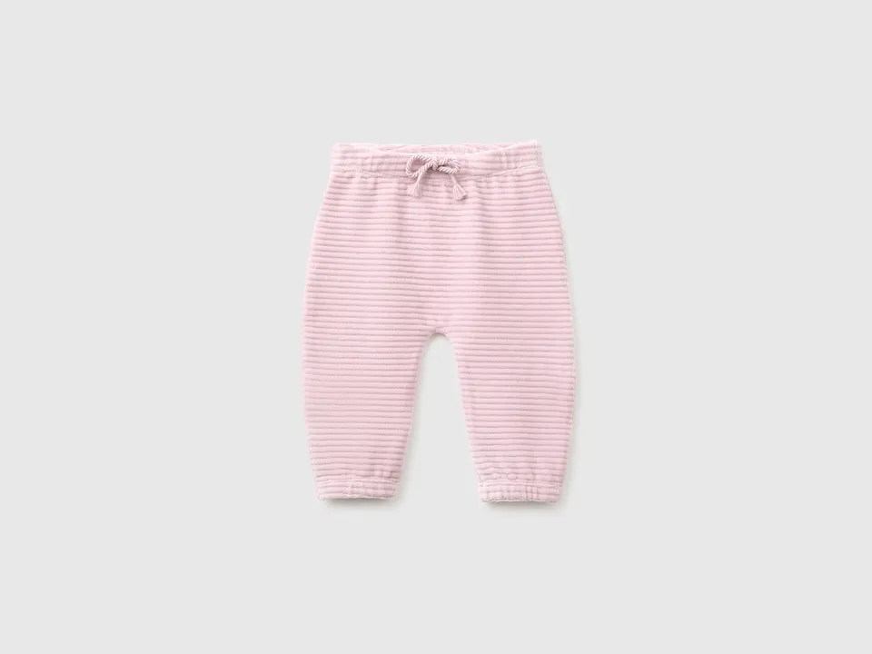 United Colors of Benetton pantaloni ciniglia 68 ricamo cotone coste