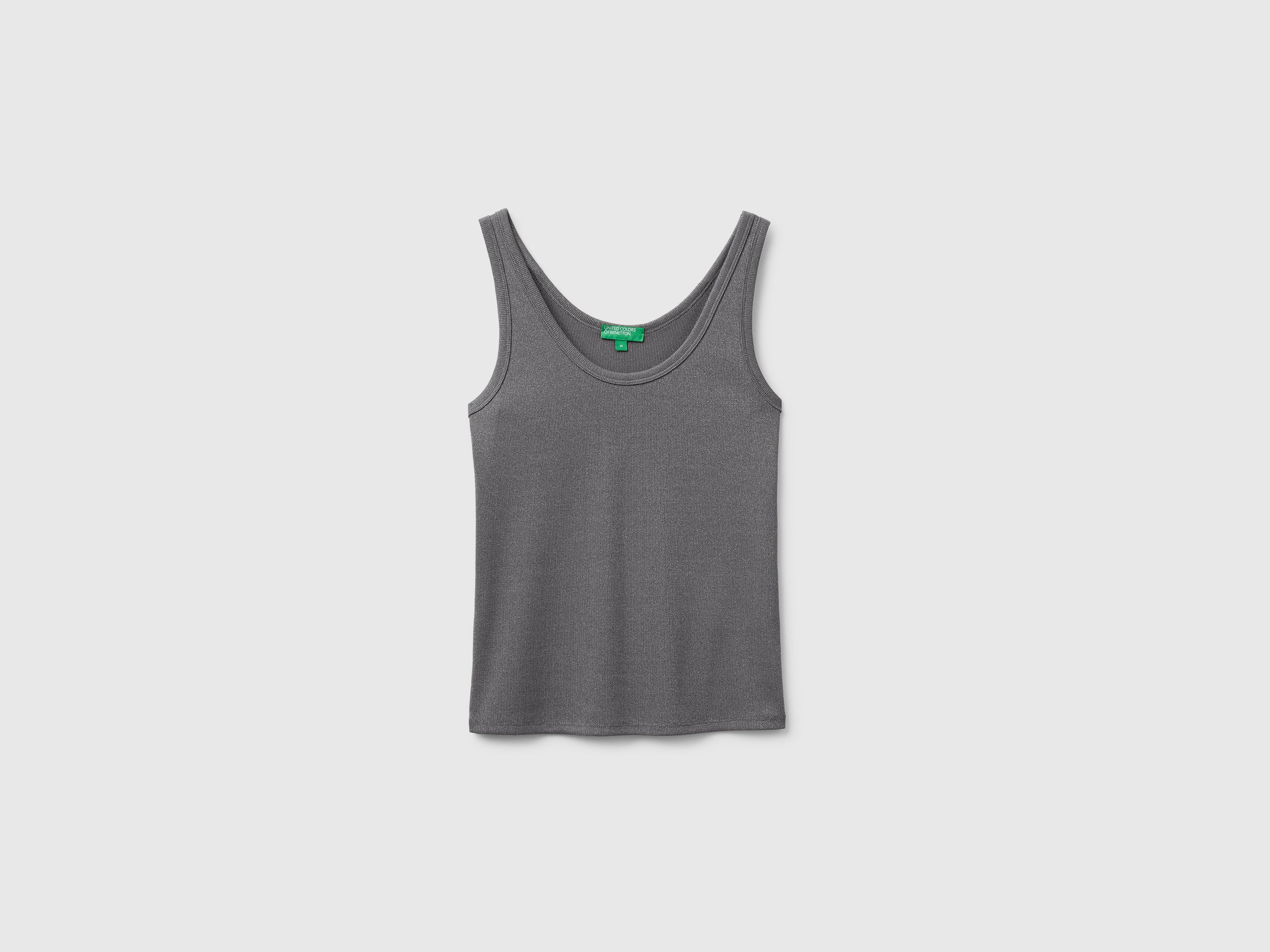 Benetton Lurex canotta costine cotone scollo rotondo