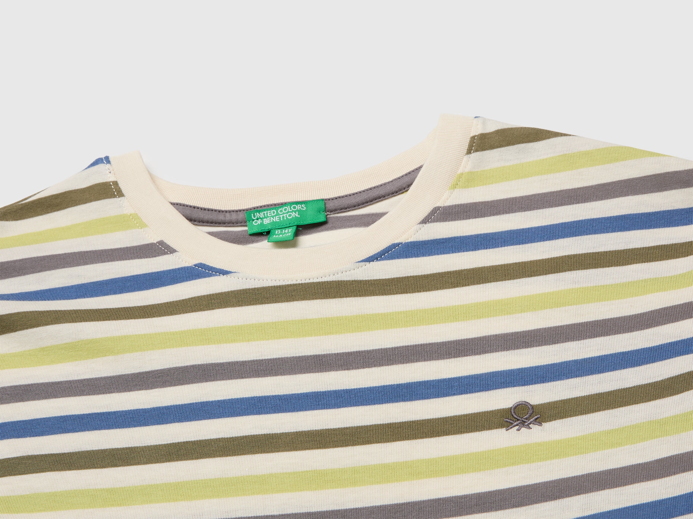 United Colors of Benetton T-shirt Rigata Cotone Biologico Manica Lunga L