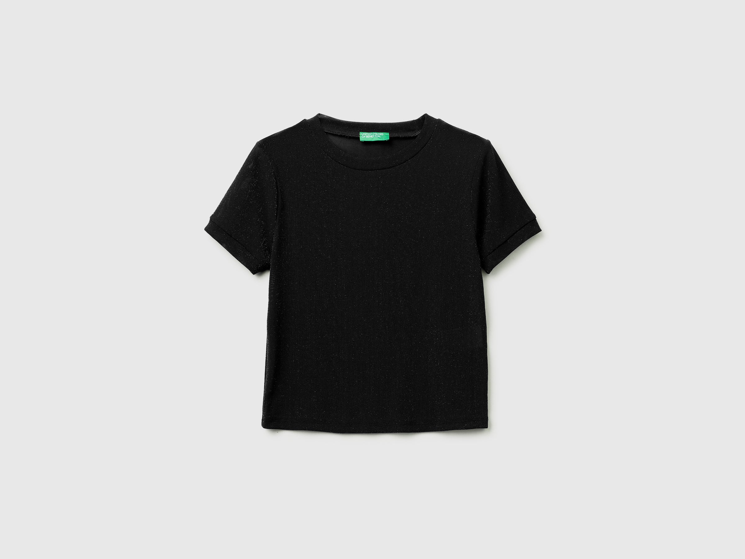 United Colors of Benetton T-Shirt Manica Corta Lurex Maglia Slim Fit