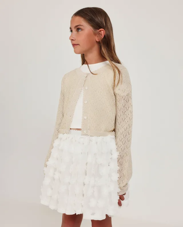 TucTuc Maglioni Cardigan Bambina Beige 4 Anni traforato