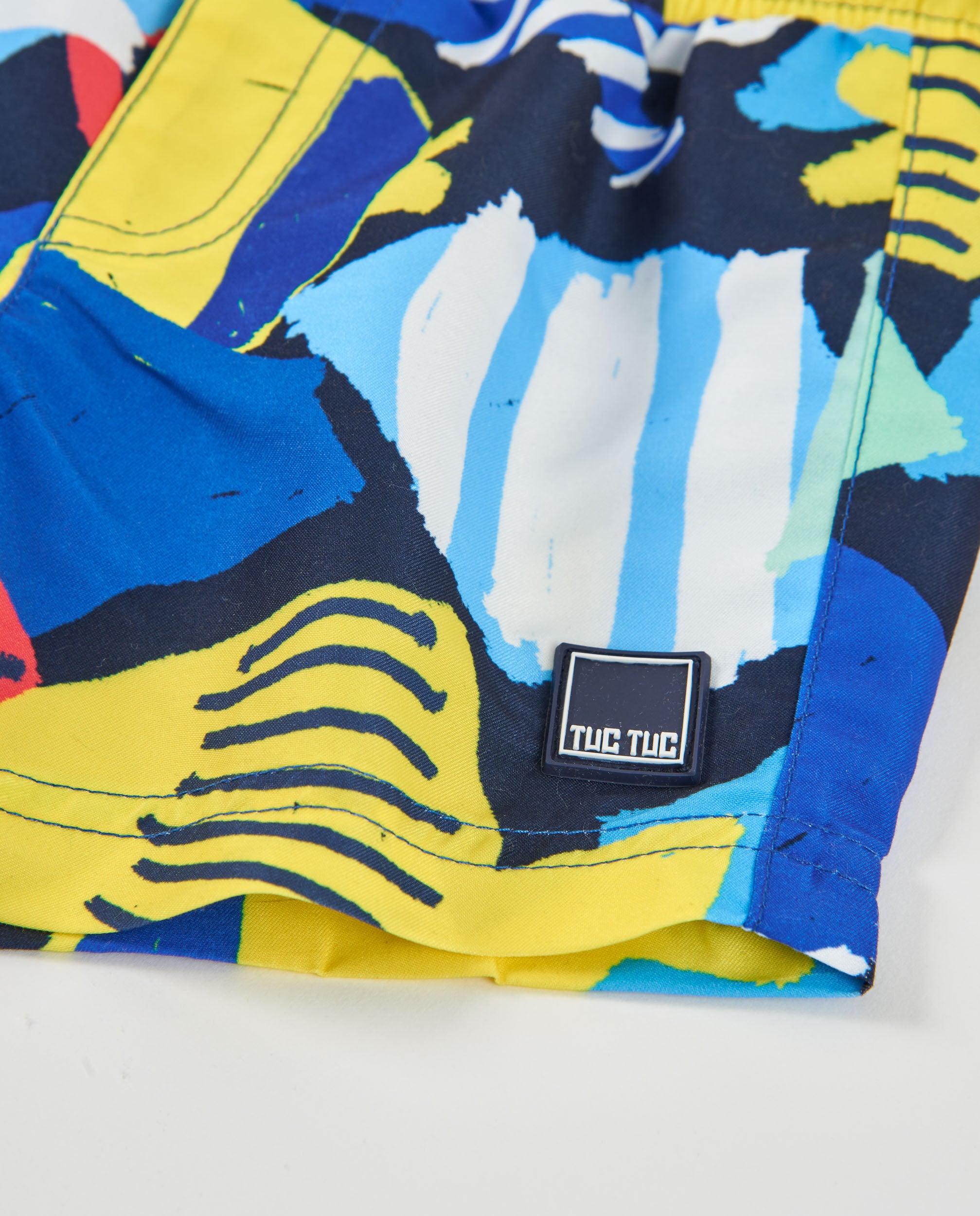 TucTuc Costumi astratto boxer mare bambino blu asciugatura rapida