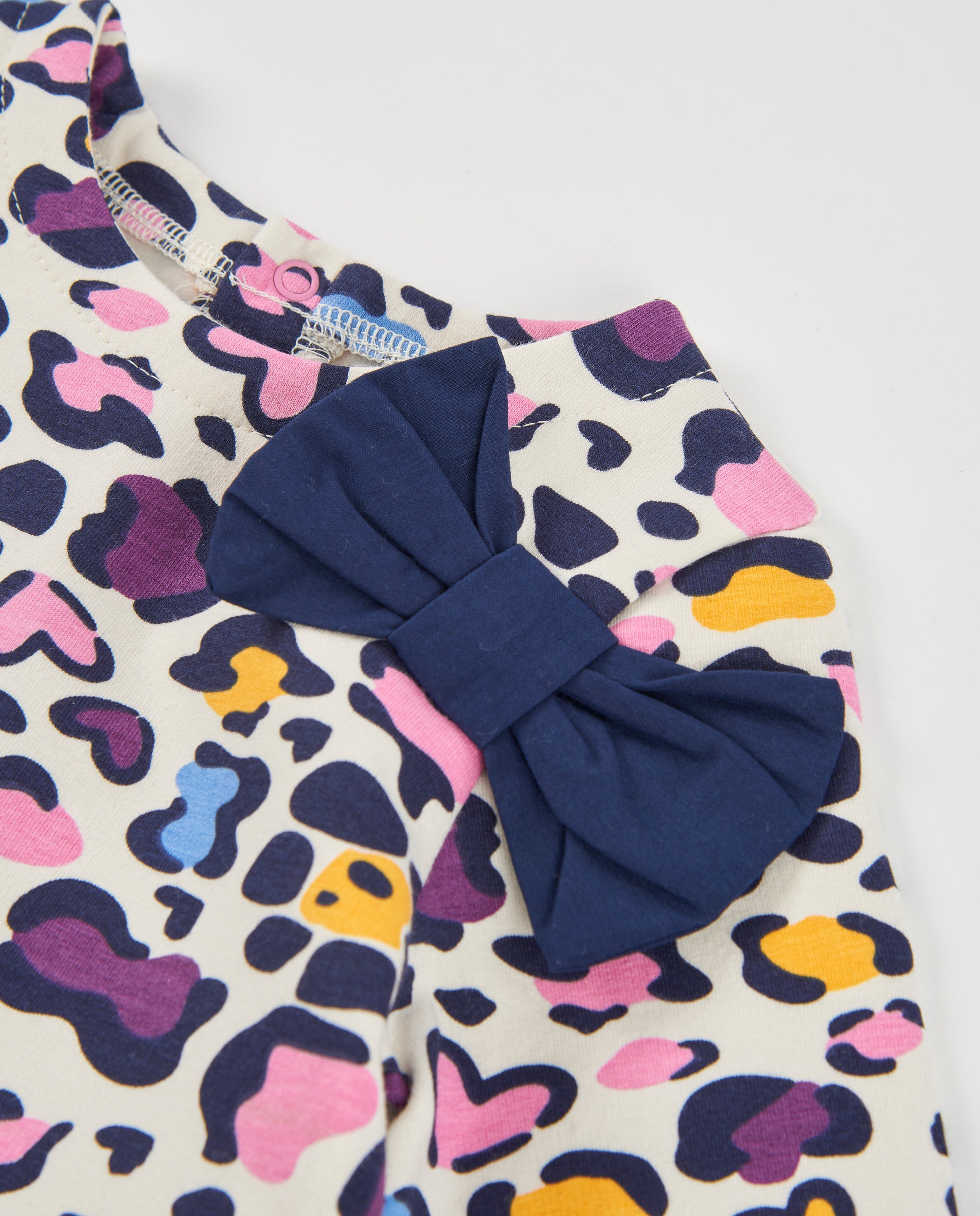 TucTuc Vestiti Vestito Felpa Bambina Animalier Crudo con Fiocco