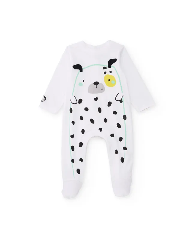 TucTuc Tutine Pagliaccetto neonato bianco cagnolino