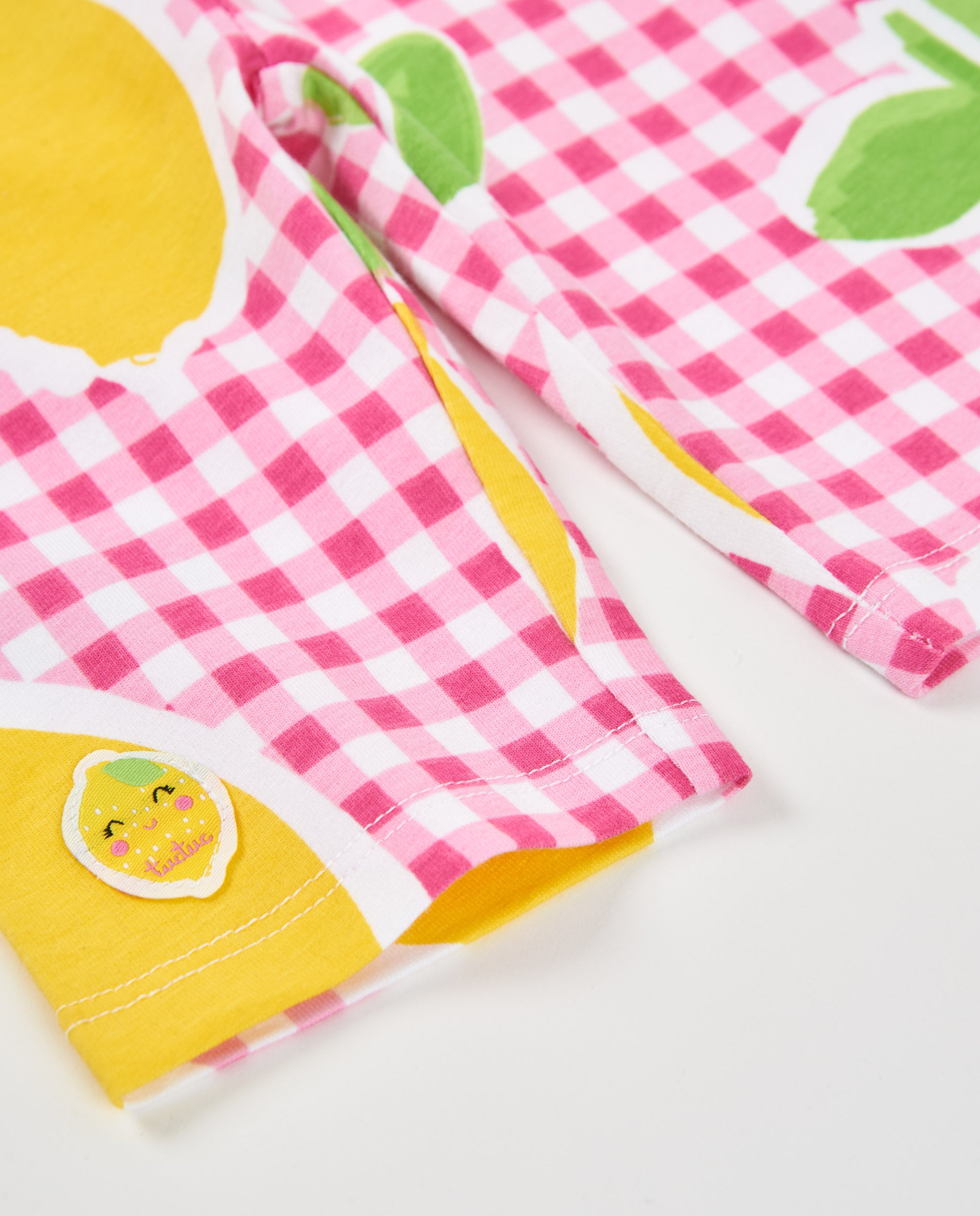 TucTuc Leggings Bambina Cotone Rosa Limoni Vichy