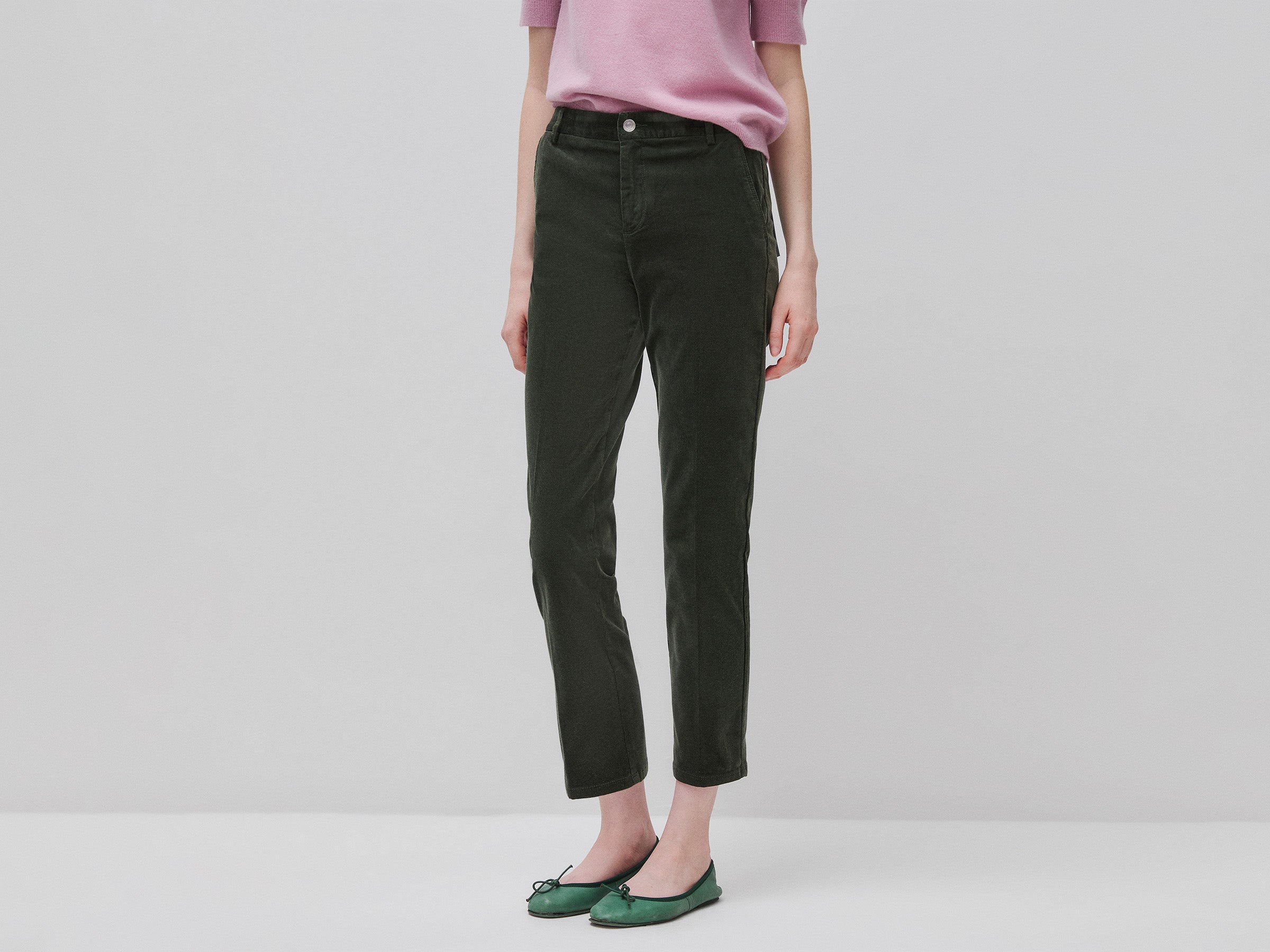United Colors of Benetton Trousers Pantaloni Chino Velluto Cotone Modal