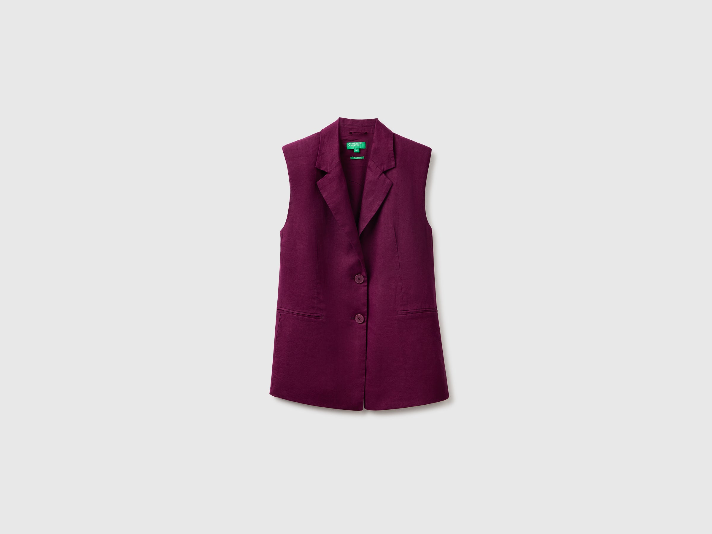 United Colors of Benetton gilet lungo lino puro taglia 42