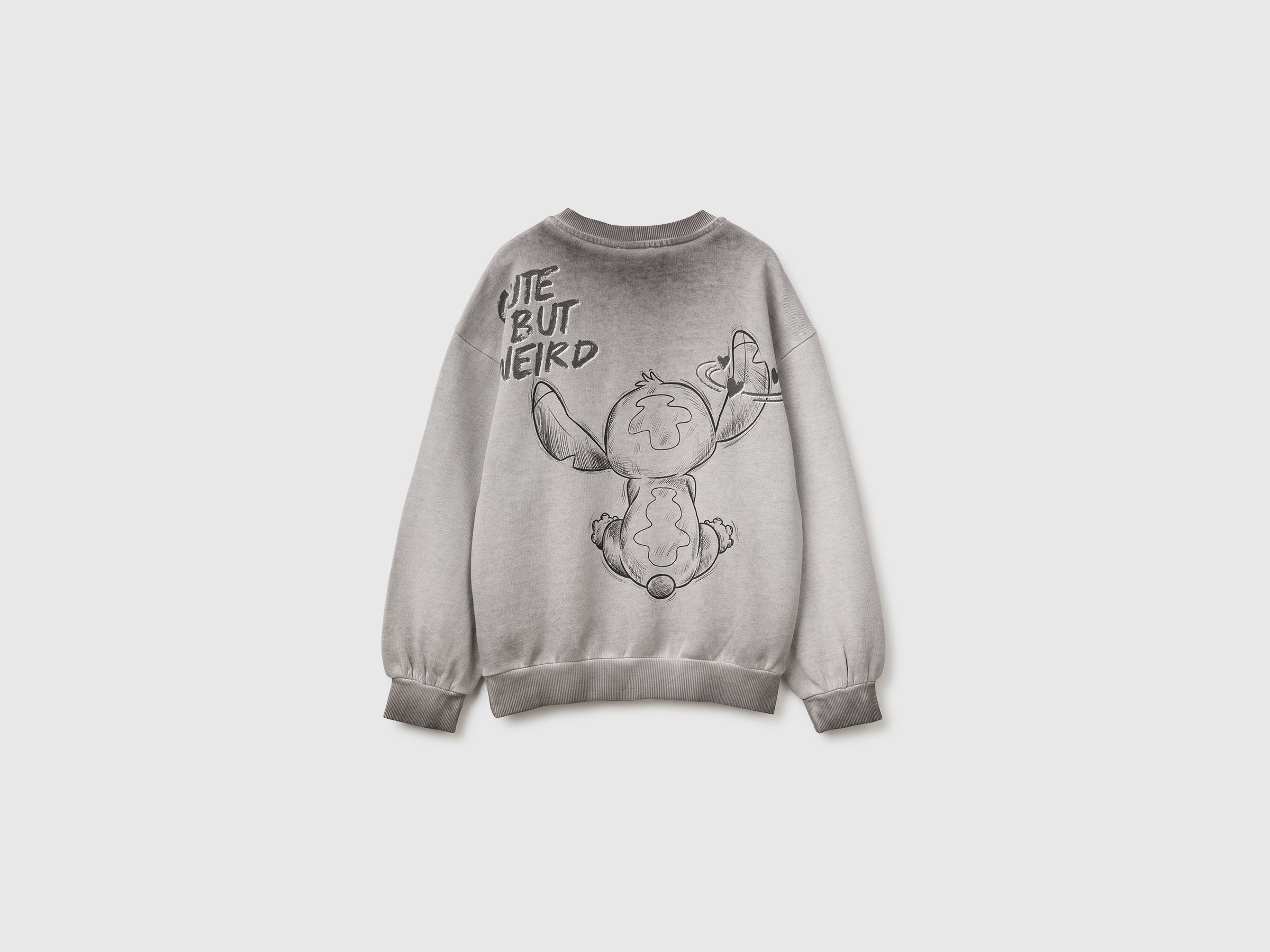 United Colors of Benetton Felpa Oversize Lilo & Stitch Cotone