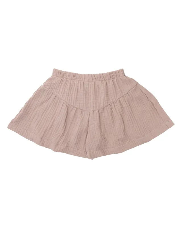Woolly Organic Flowy Shorts shorts bimba mussola Rose Clay