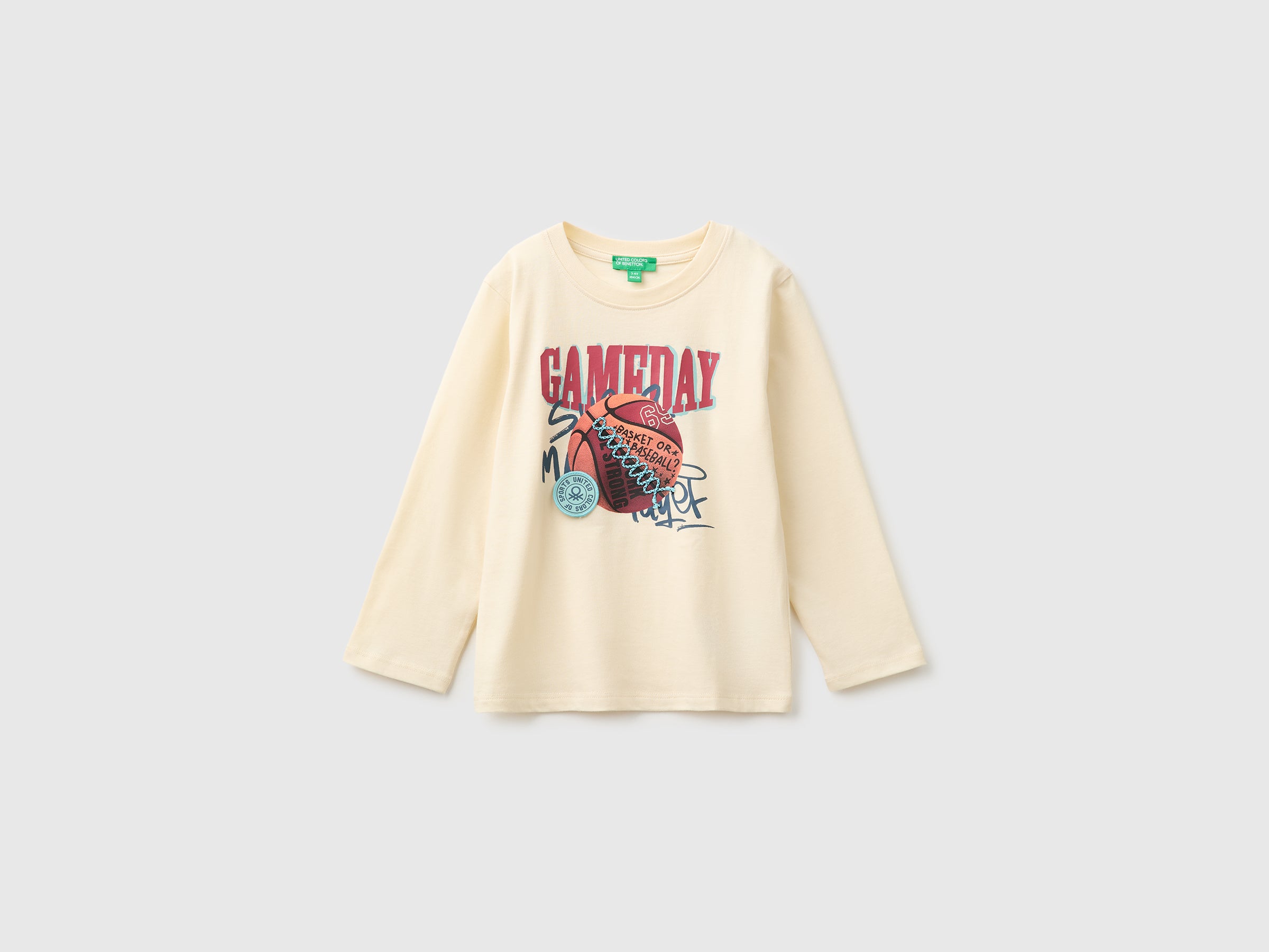 United Colors of Benetton T-shirt cotone biologico stampa ricamo 104