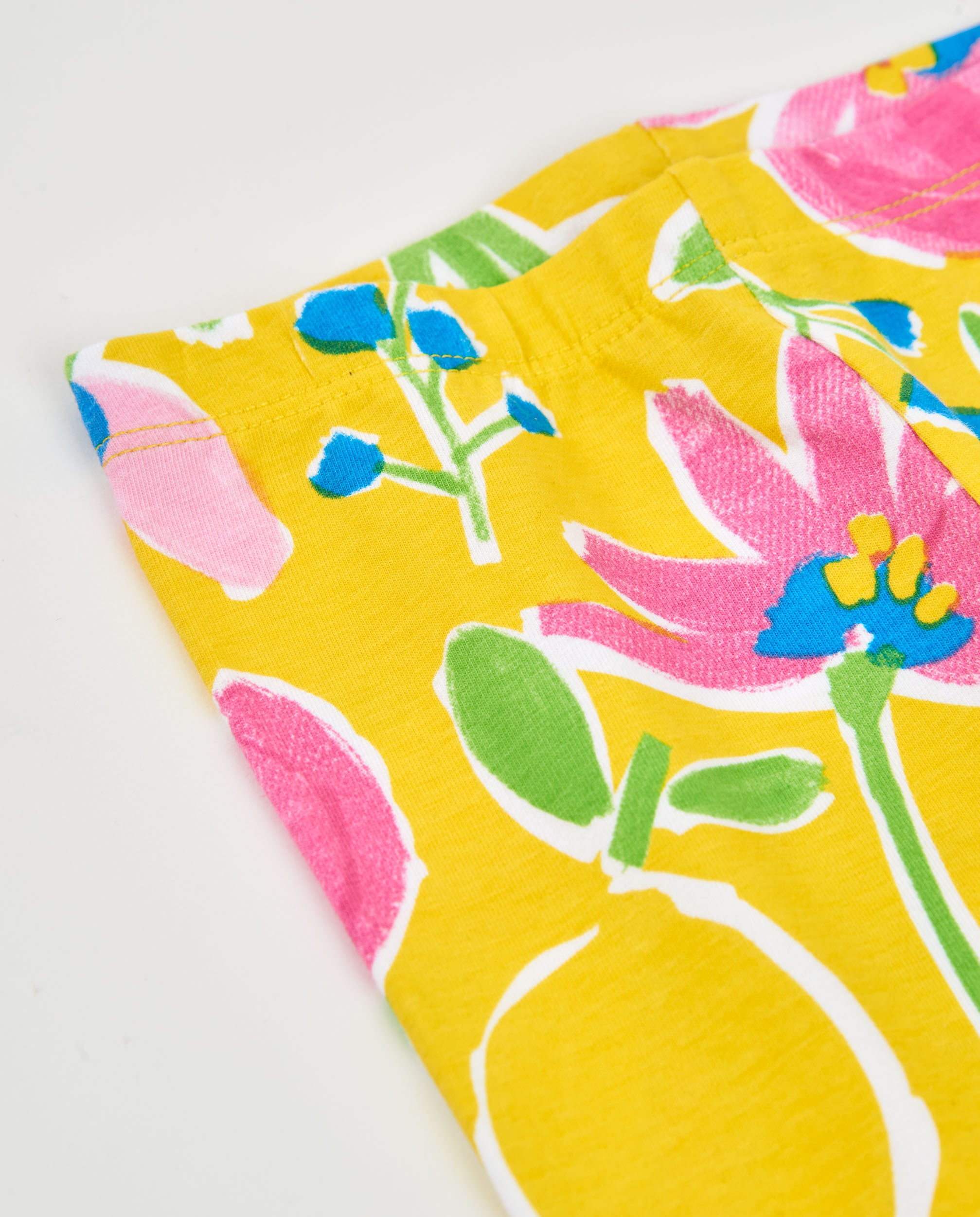 TucTuc Leggings Bambina Maglia Gialli Fiori Cotone