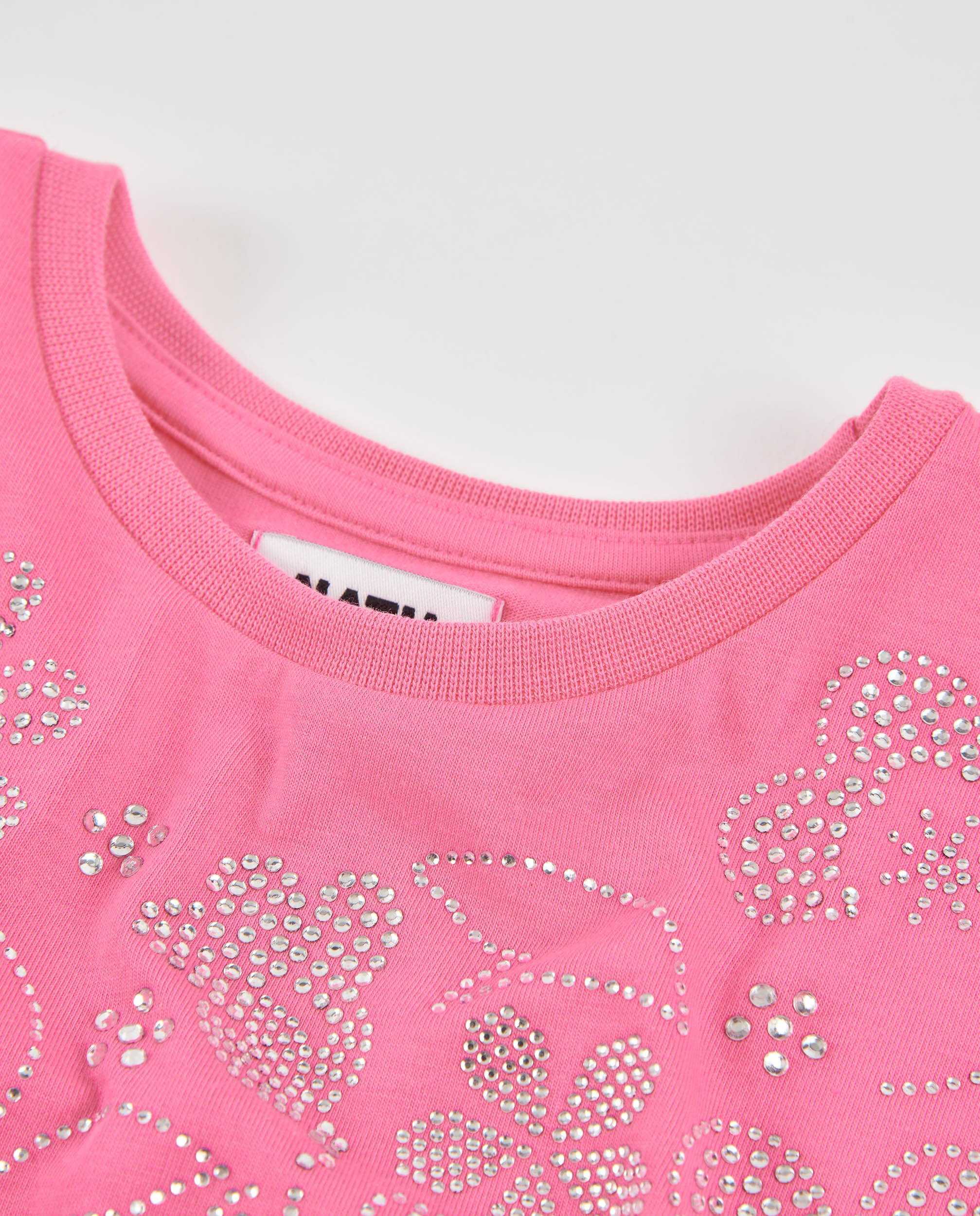 TucTuc Magliette t-shirt maglia rosa floreale strass 6A