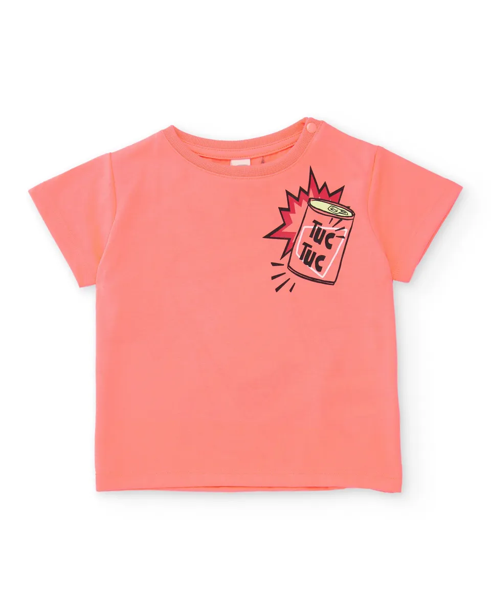 TucTuc Magliette T-shirt bambino arancione stampa pop cotone