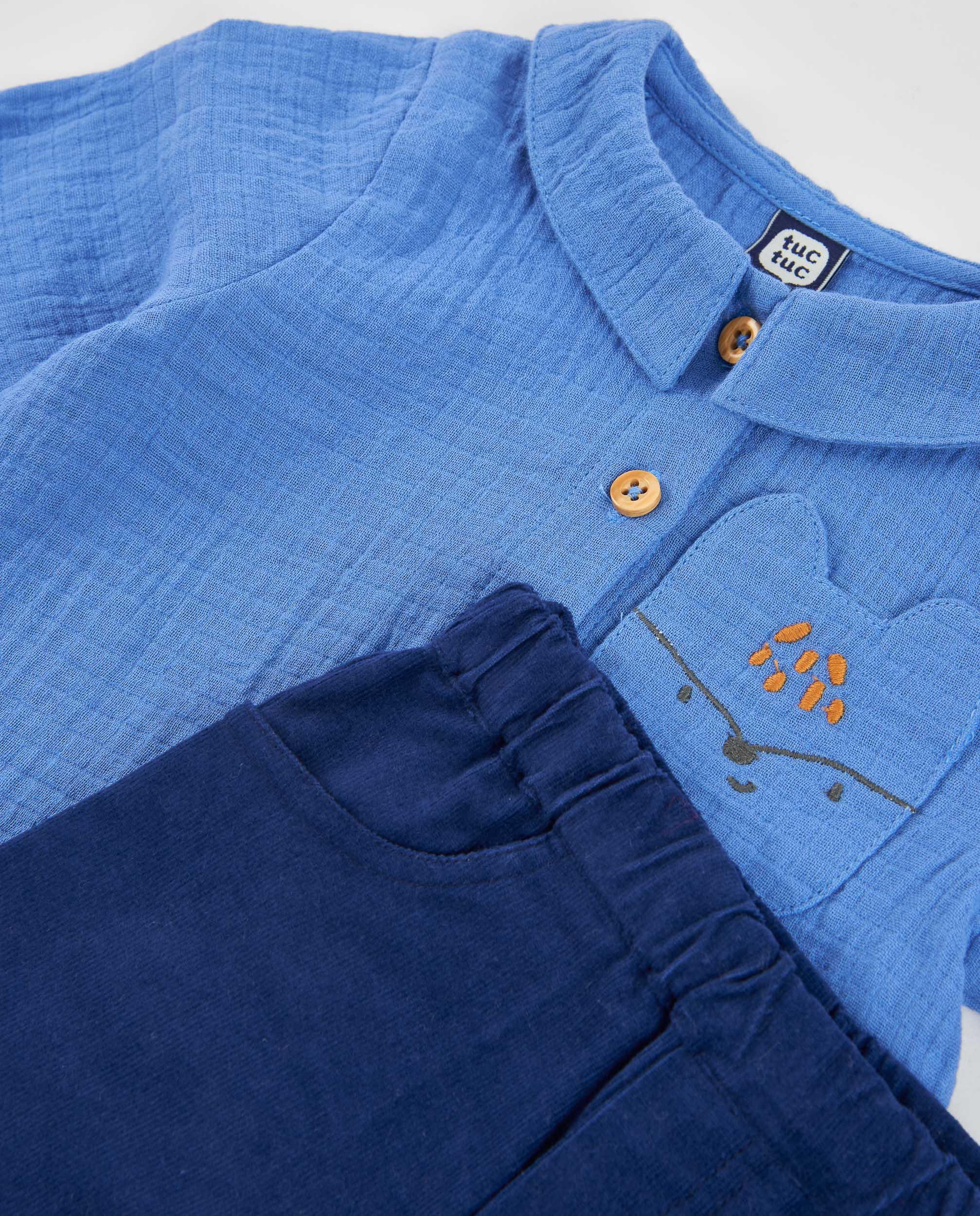 TucTuc Completi Completo Neonato Blu con Camicia