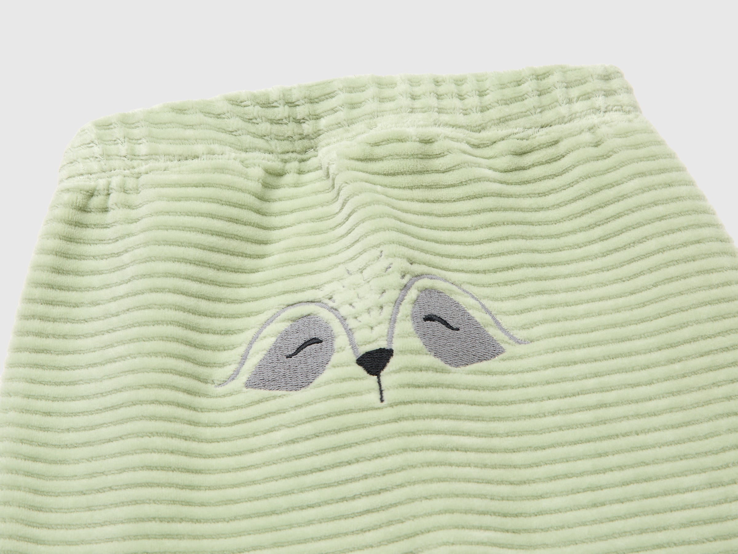 United Colors of Benetton pantaloni ciniglia cotone ricamo neonato