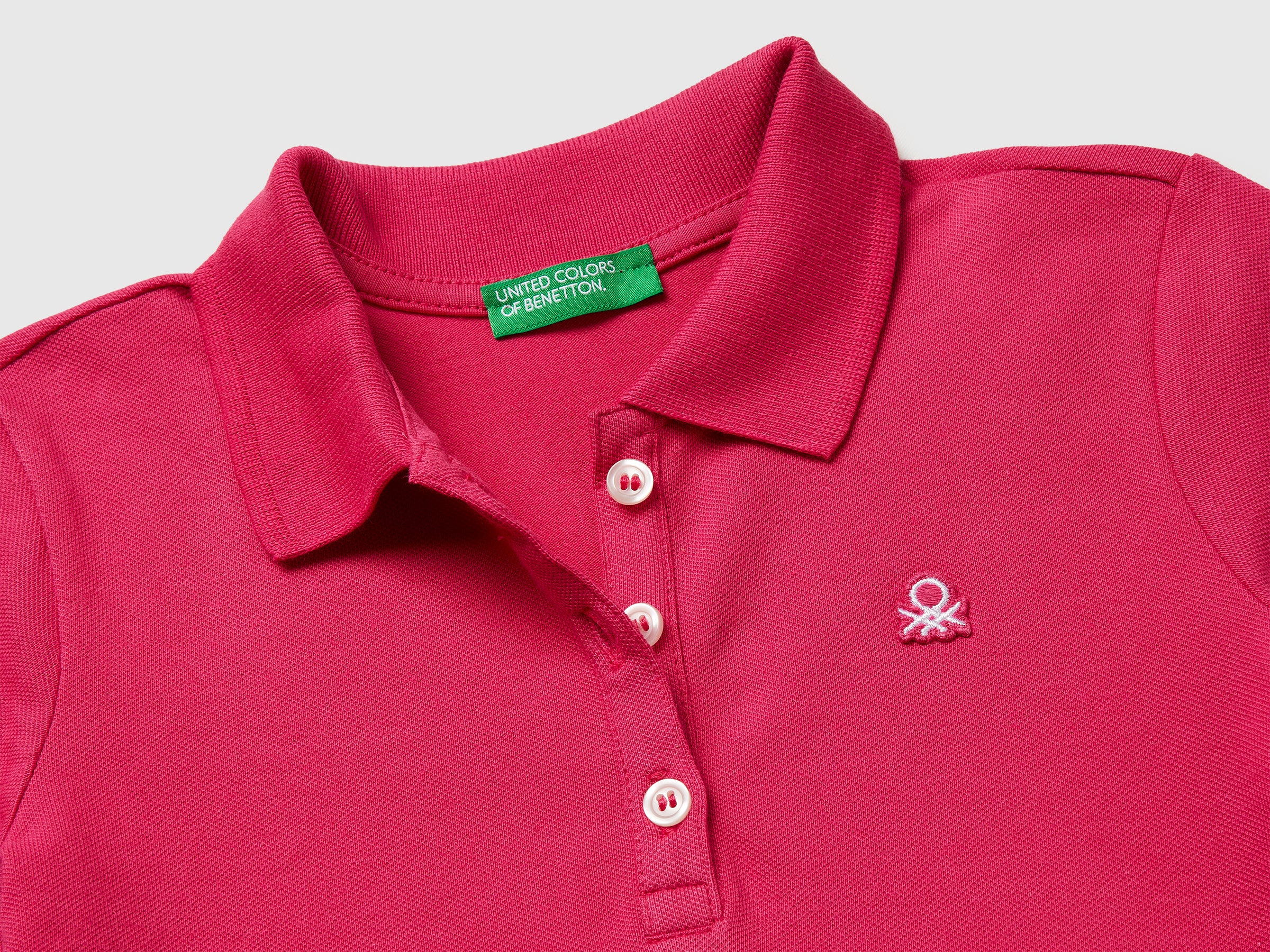 Benetton Polos Polo Bambina Cotone Bio Manica Corta