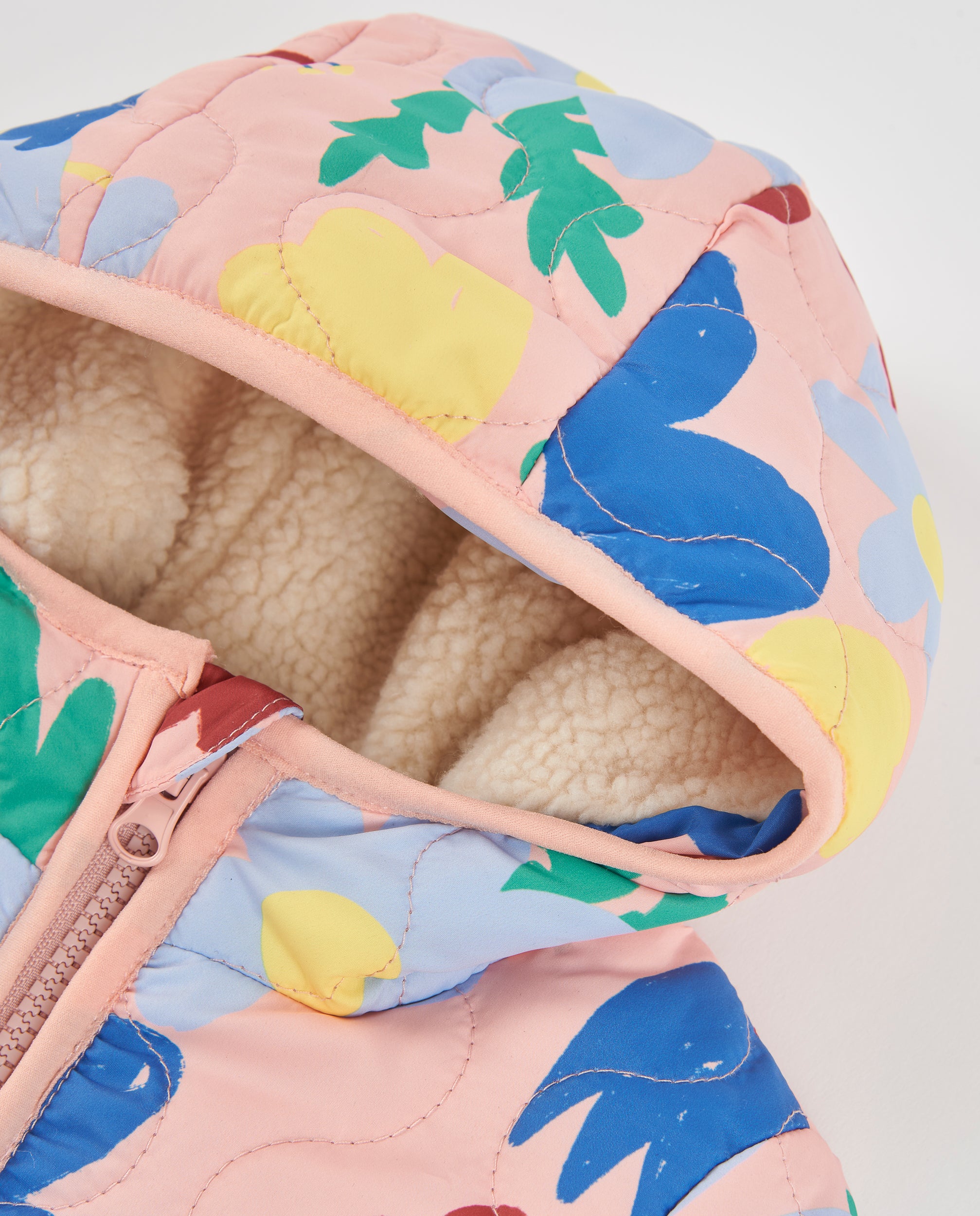 TucTuc Cappotti Piumino bimba rosa floreale con cappuccio