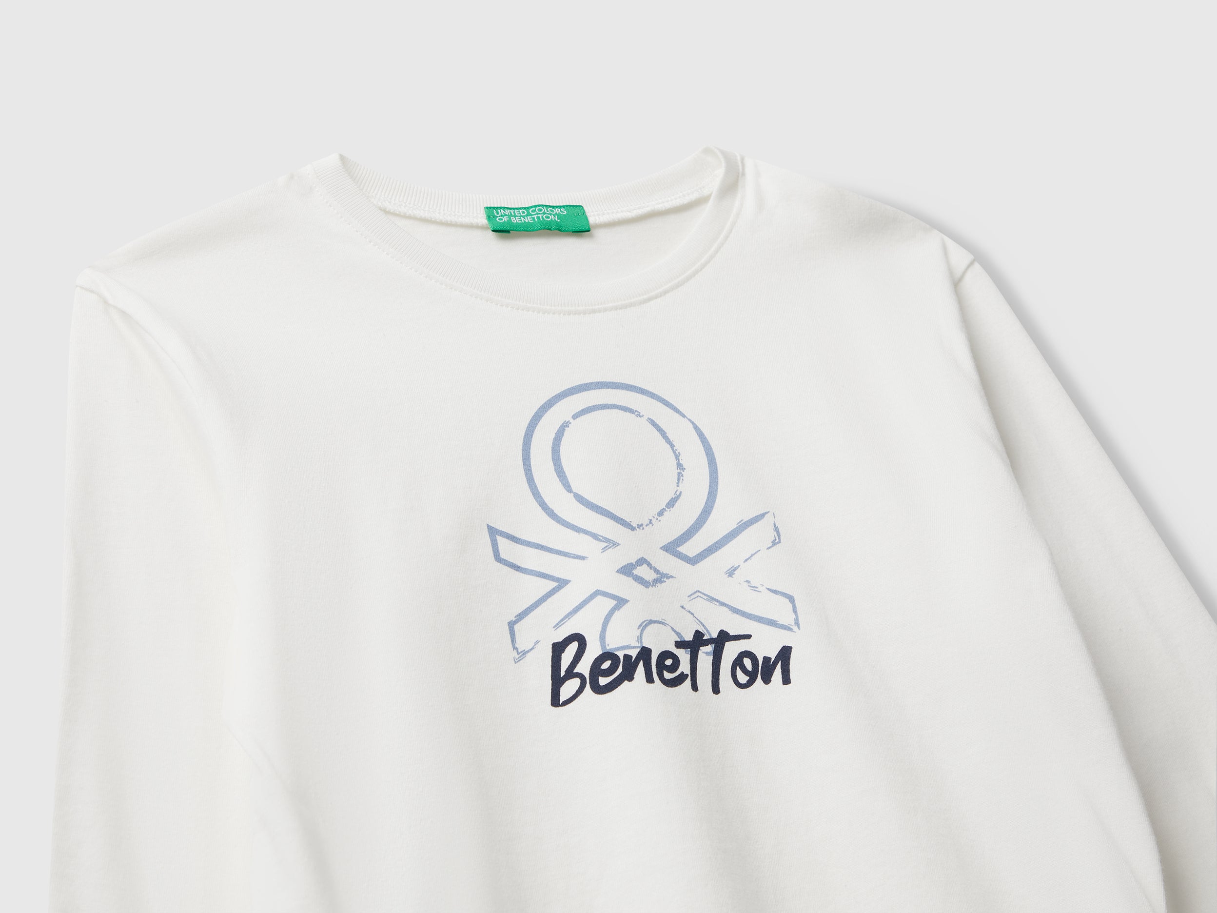 Benetton T-Shirts and Tops maglietta logo cotone taglia 104