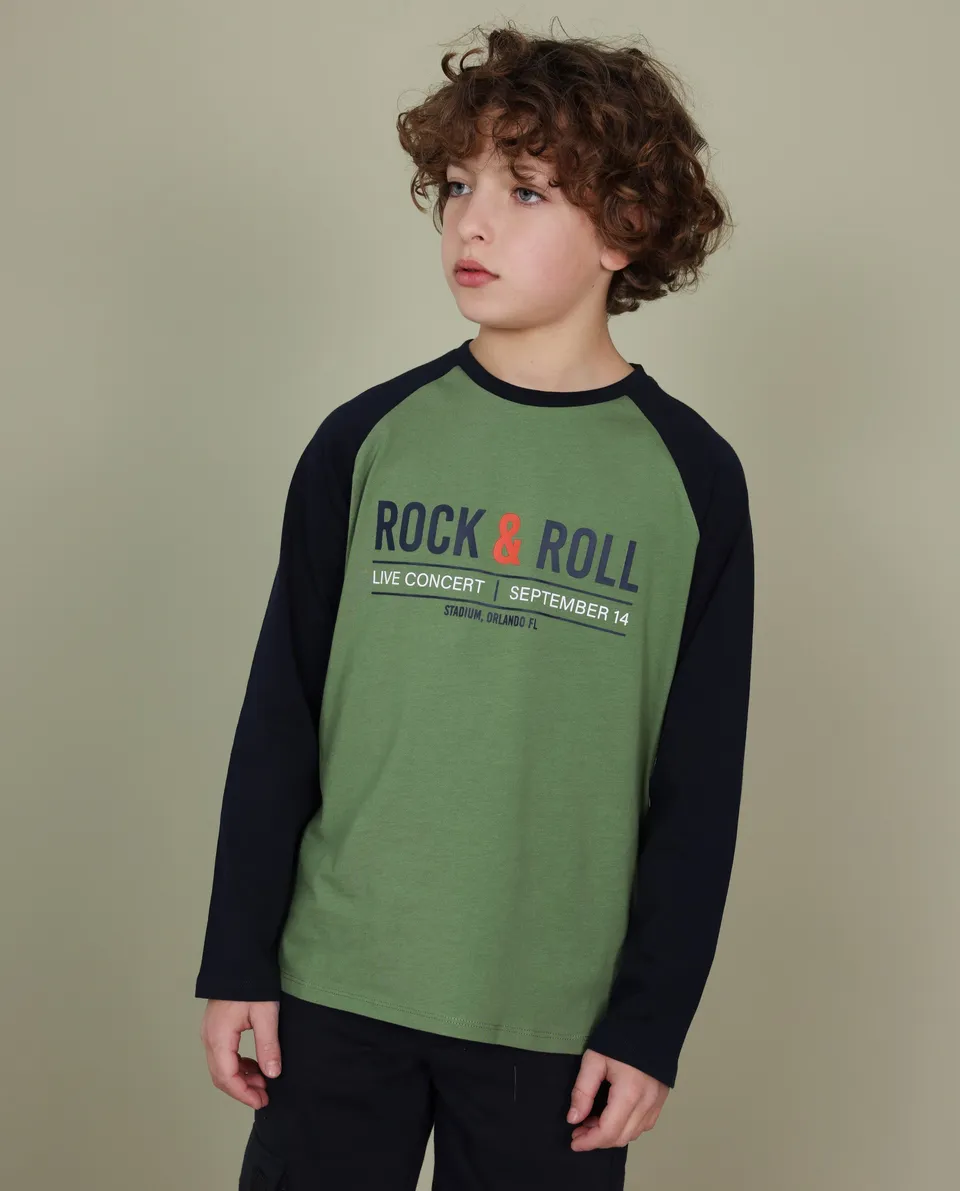 TucTuc Magliette maglia rock verde oliva maniche lunghe