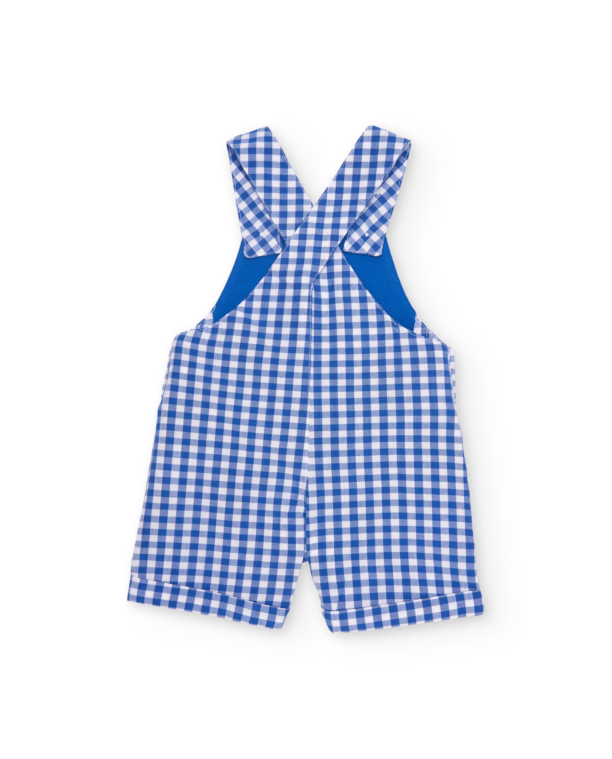 TucTuc Completi completino neonato blu vichy tasche cotone