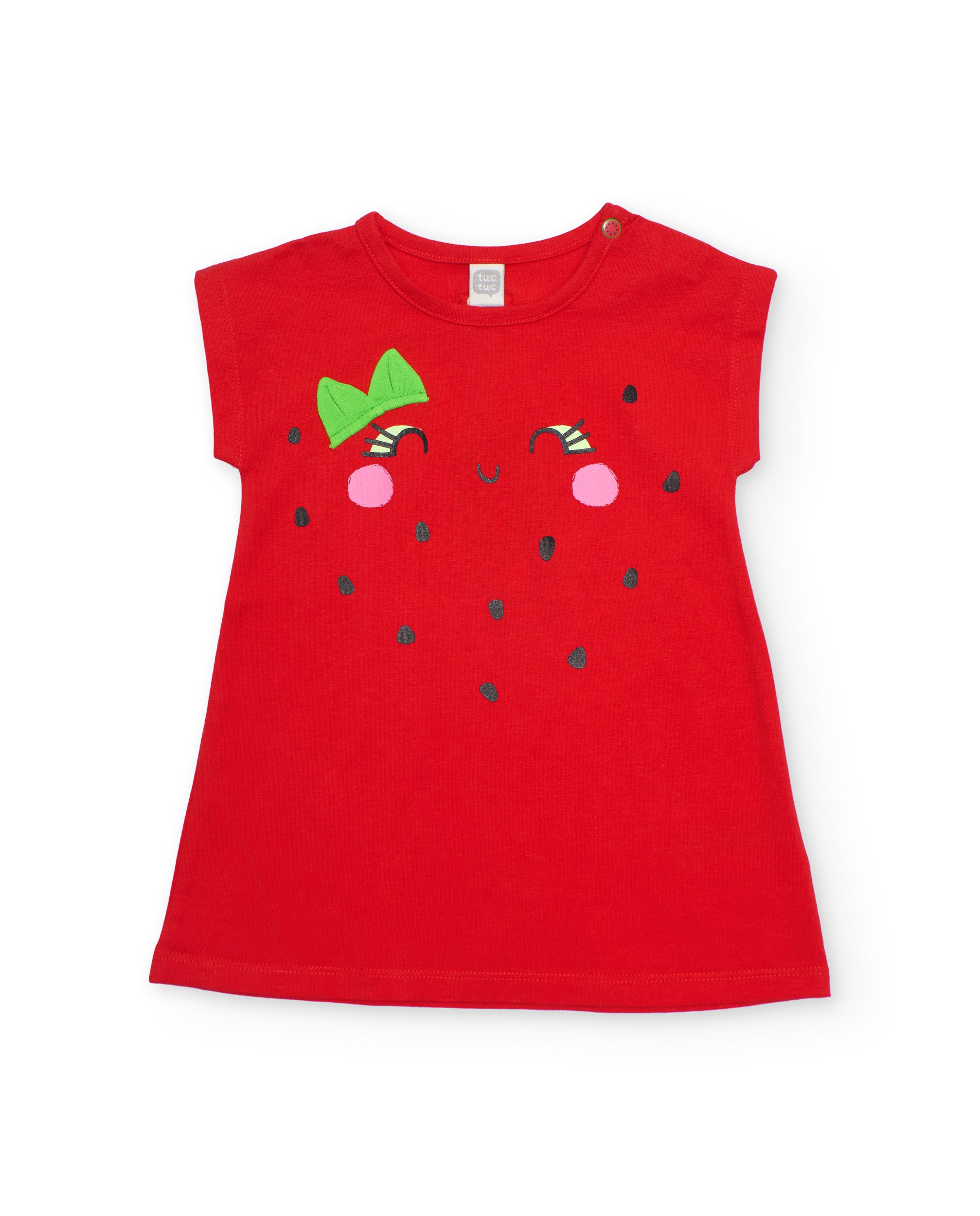 TucTuc Vestiti abitino bimba rosso viso ricamato