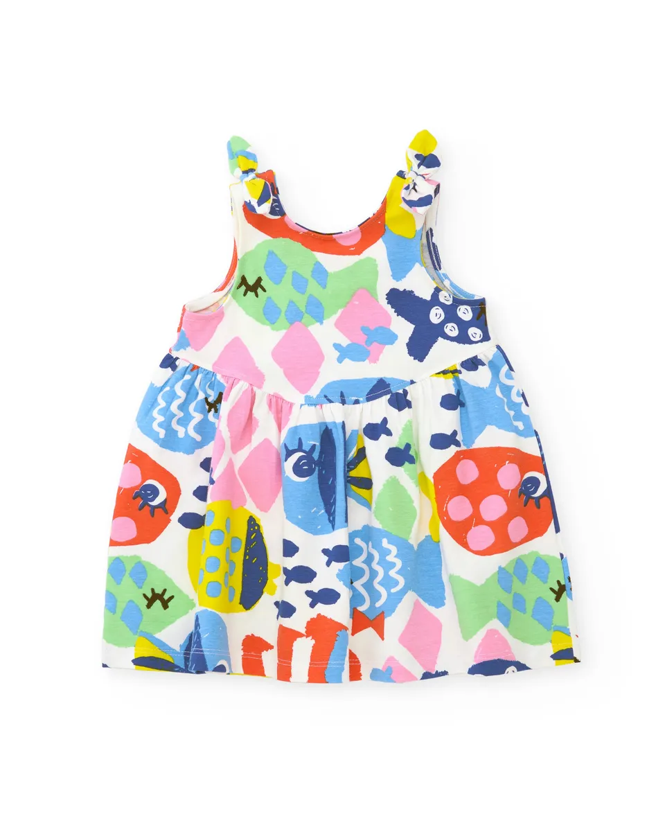 TucTuc Vestiti vestito bambina multicolore spalline annodate