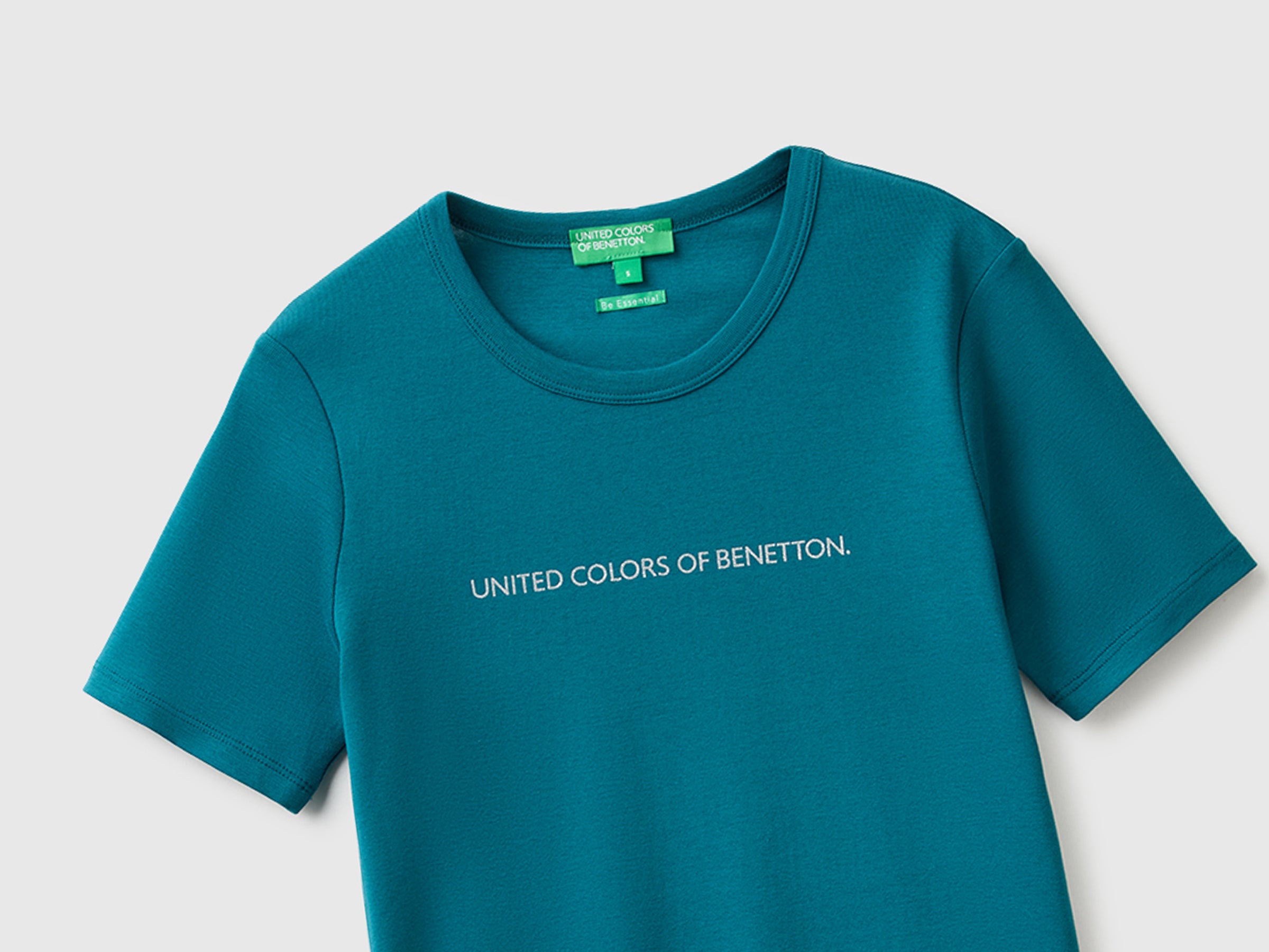 United Colors of Benetton Maglietta Logo Glitter Cotone